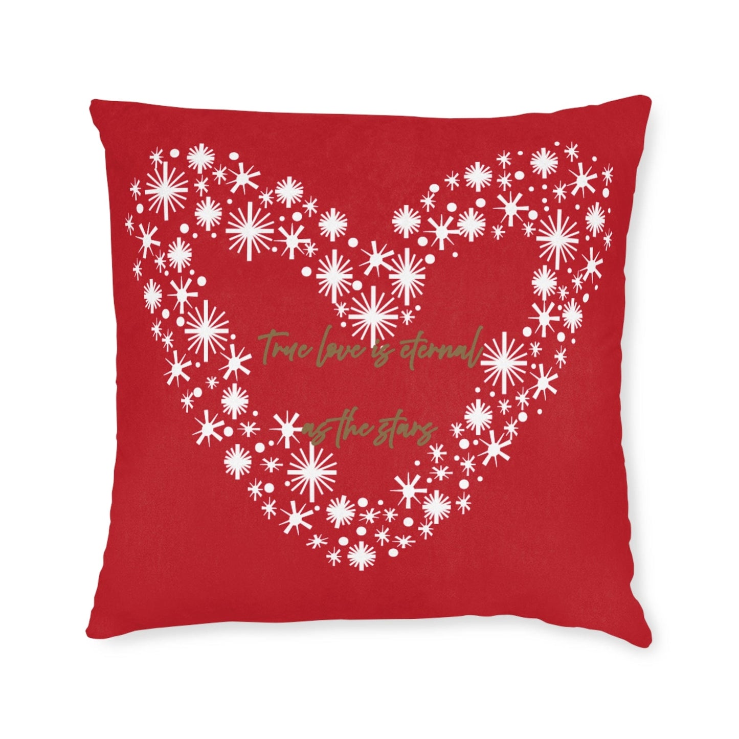Printify Home Decor Red Cushion - True Love is Eternal as the Stars Heart Design