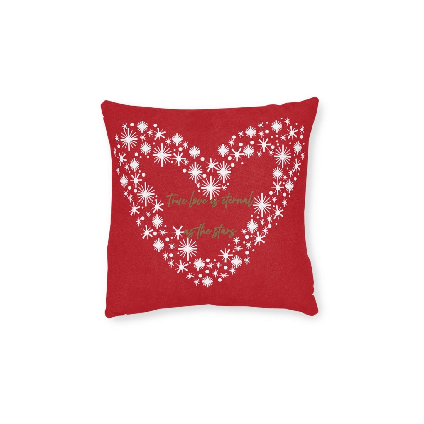 Printify Home Decor Red Cushion - True Love is Eternal as the Stars Heart Design