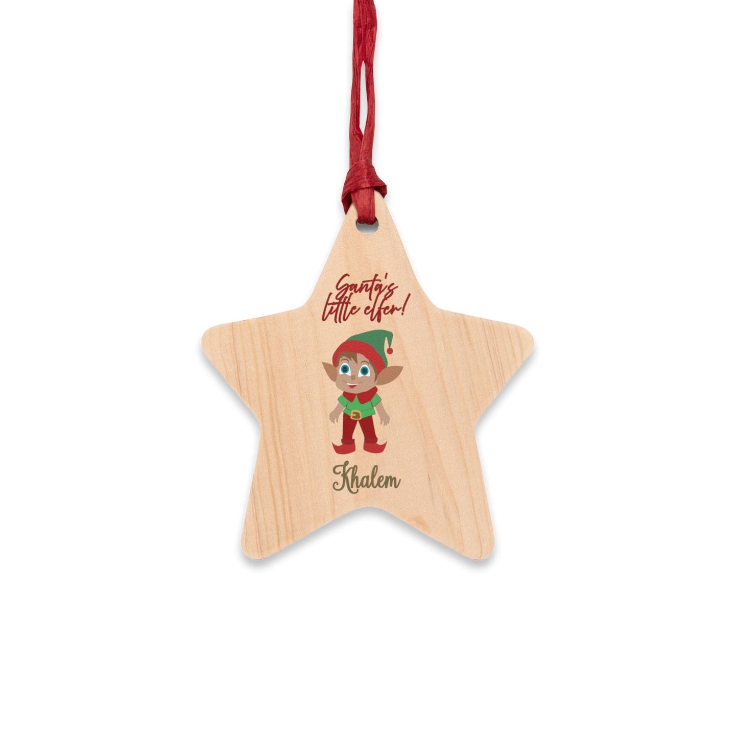 Printify Home Decor Star / One Size Personalised Santa’s little Elfer Star Ornament