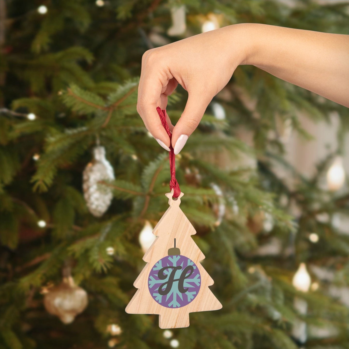 Printify Home Decor Tree / One Size Personalised Alphabet Bauble Tree Ornament -Purple