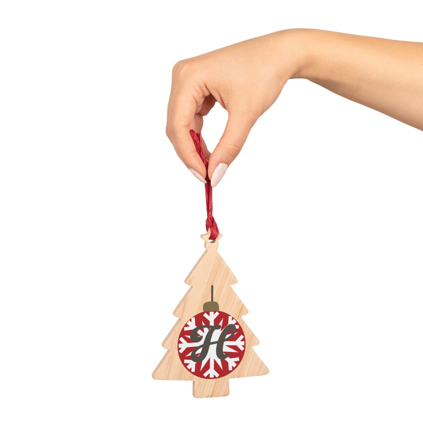 Printify Home Decor Tree / One Size Personalised Alphabet Bauble Wooden Tree Ornament