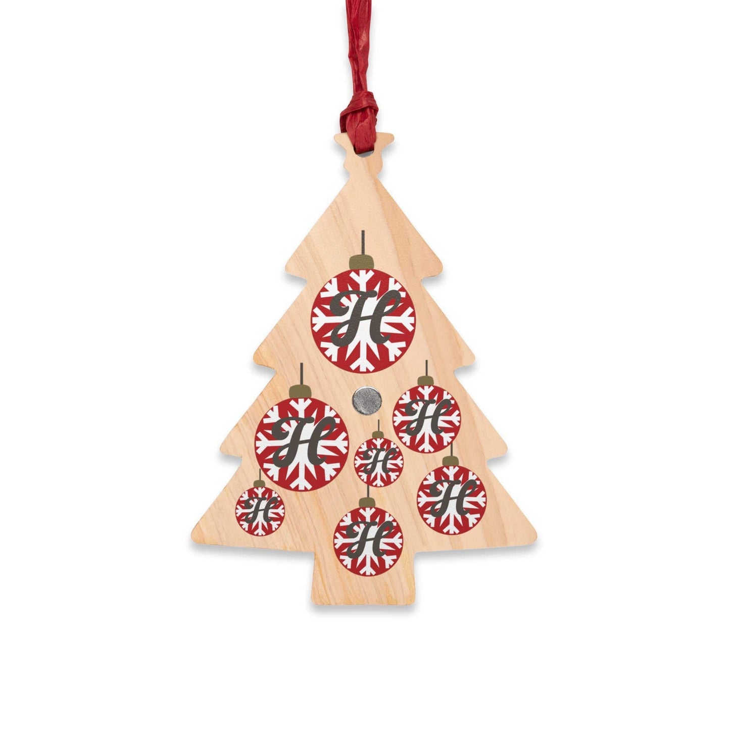 Printify Home Decor Tree / One Size Personalised Alphabet Bauble Wooden Tree Ornament