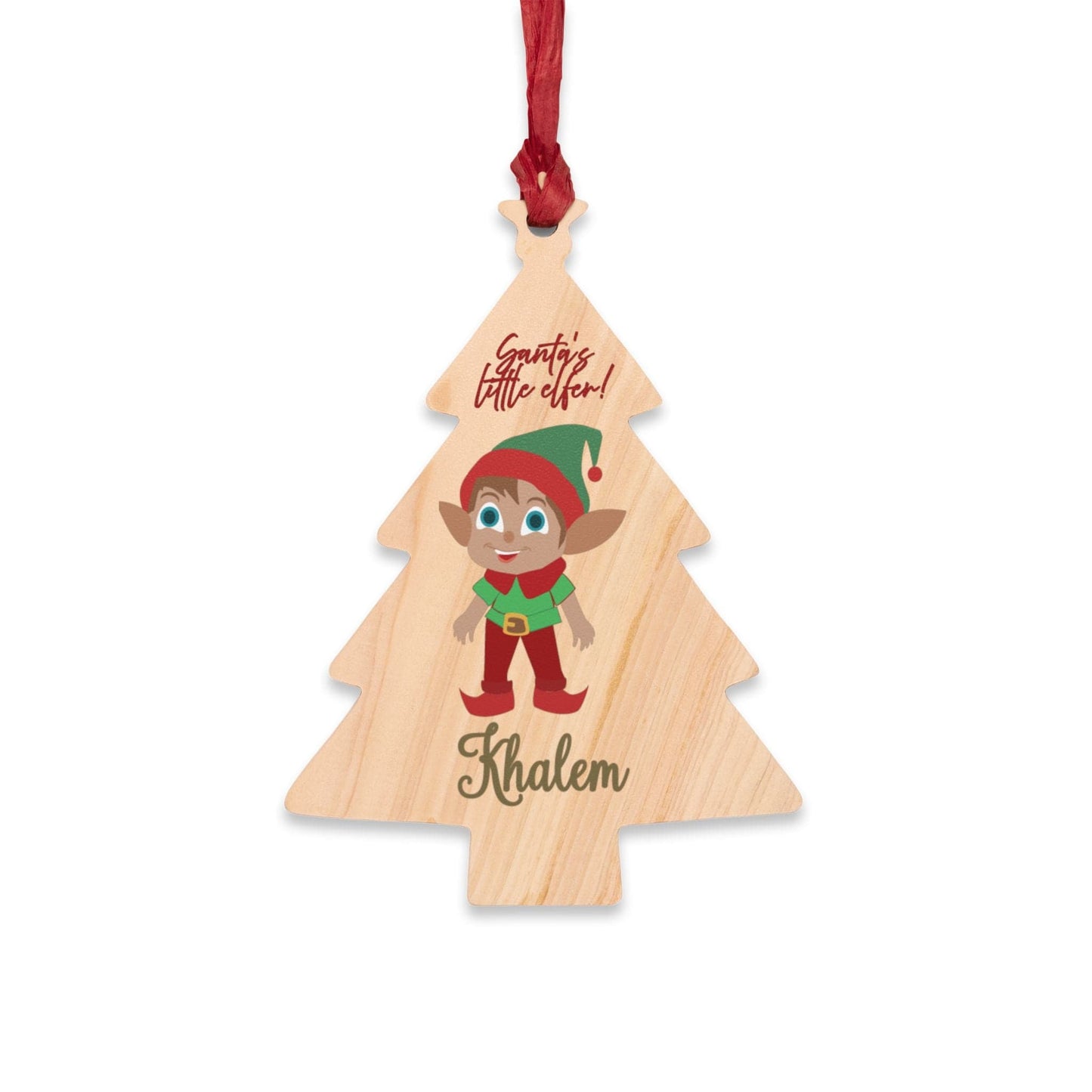 Printify Home Decor Tree / One Size Personalised Santa’s little Elfer Tree Ornament