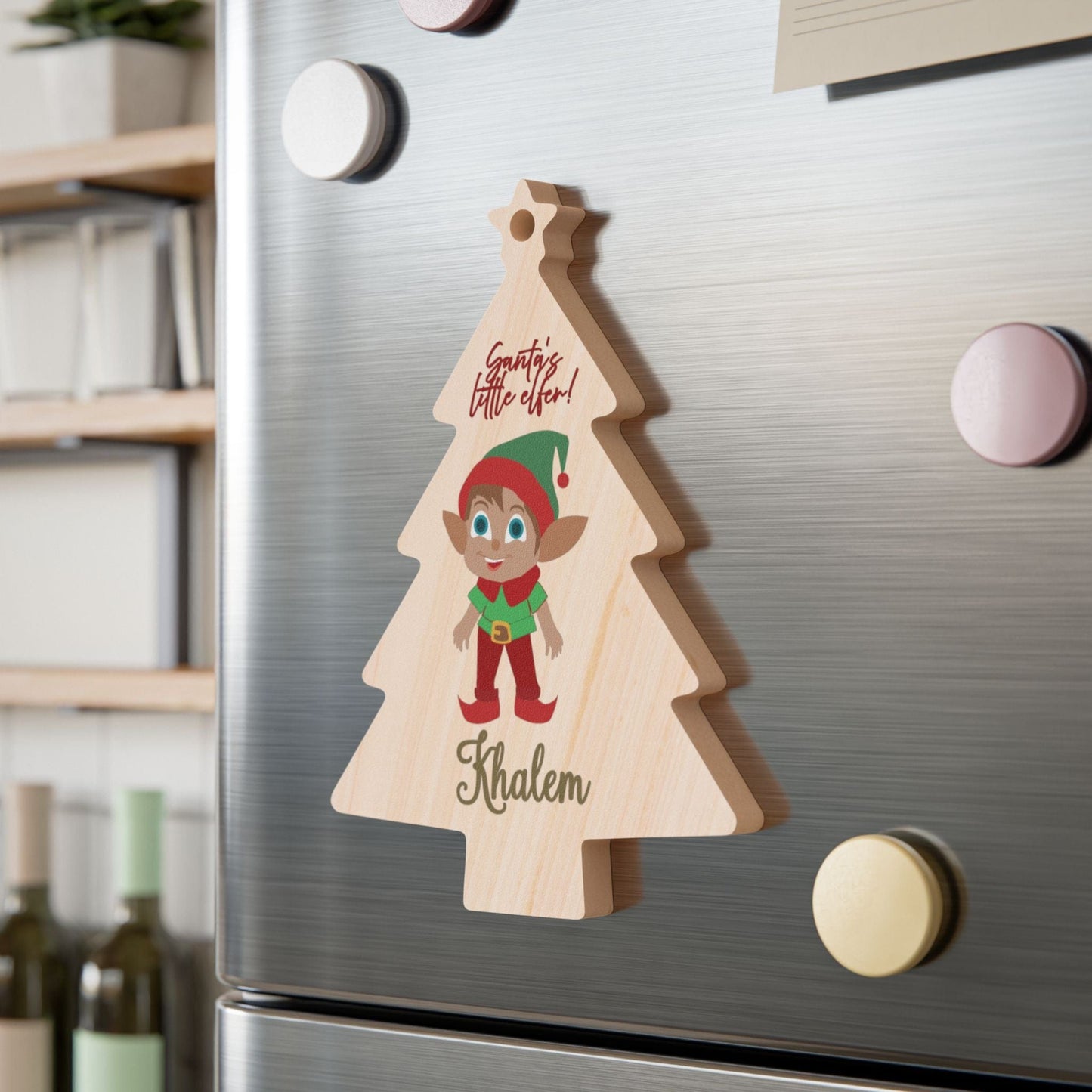 Printify Home Decor Tree / One Size Personalised Santa’s little Elfer Tree Ornament