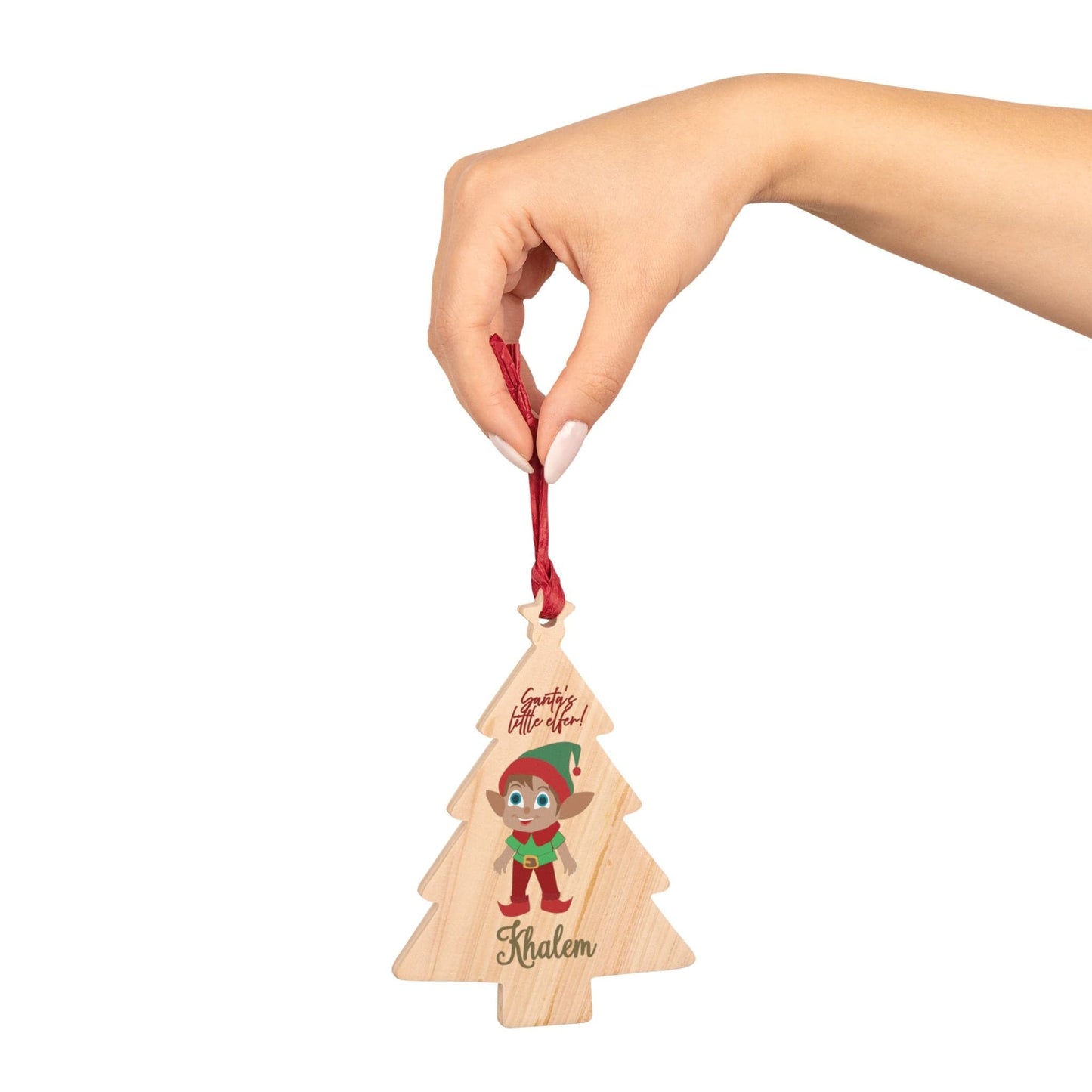 Printify Home Decor Tree / One Size Personalised Santa’s little Elfer Tree Ornament