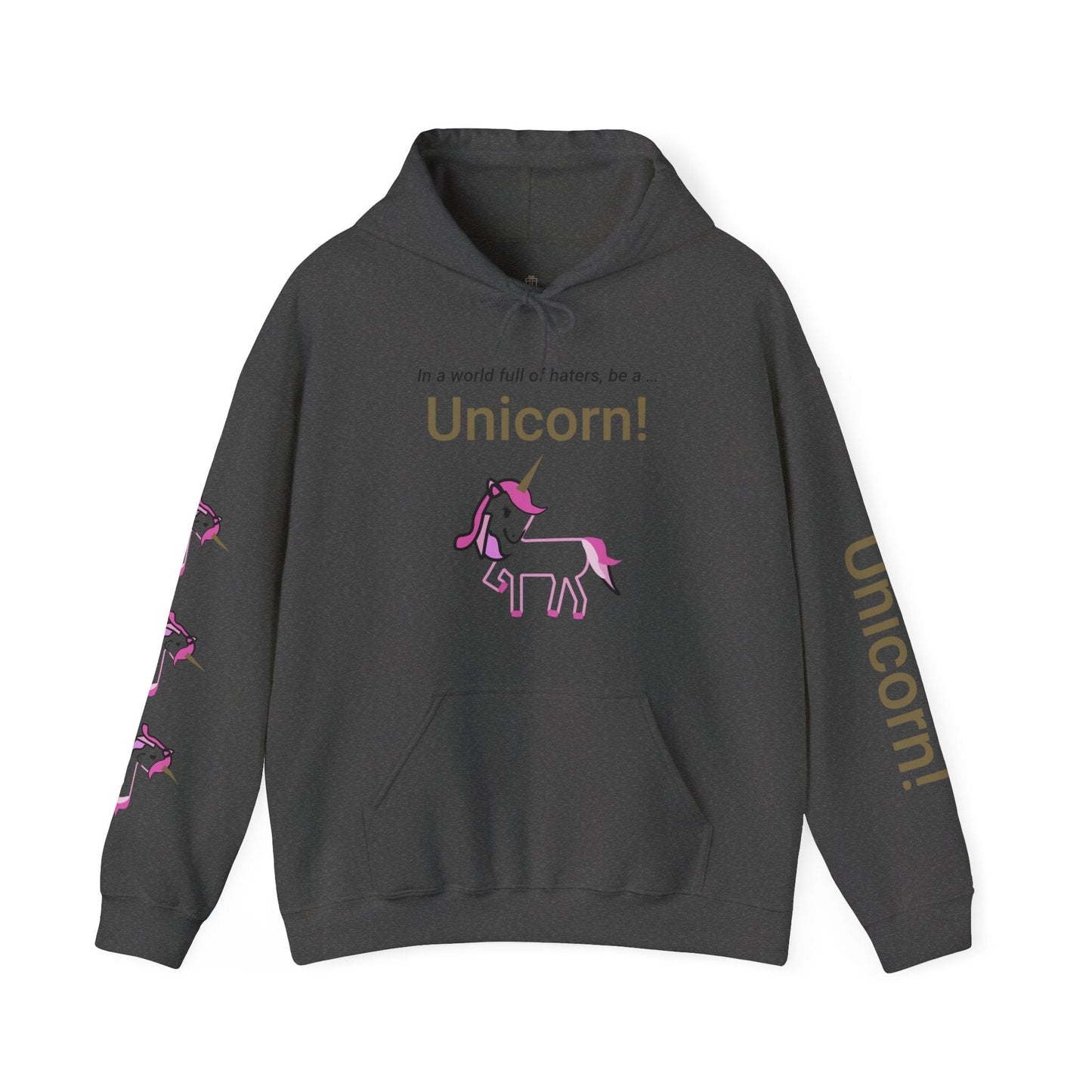 Printify Hoodie Dark Heather / S Be a Unicorn Hooded Sweatshirt