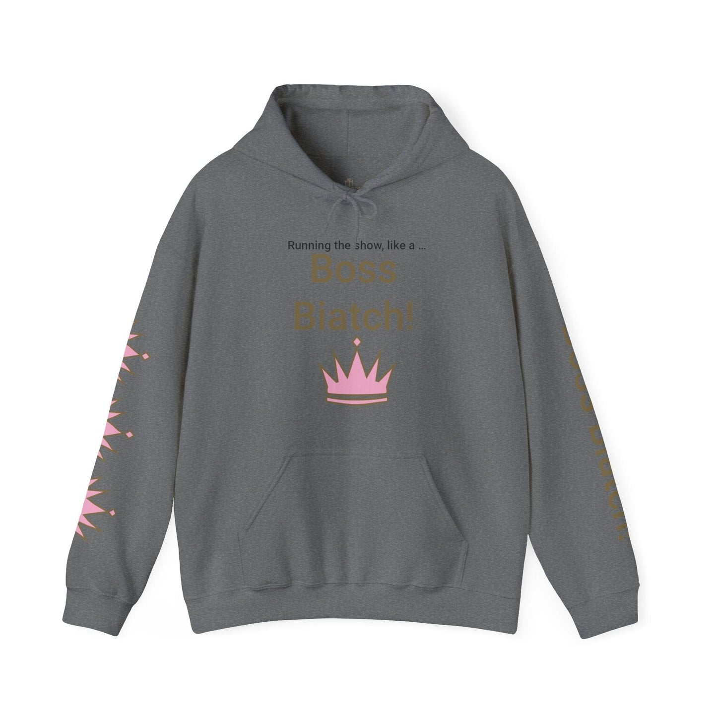 Printify Hoodie Graphite Heather / S Boss Biatch Hooded Sweatshirt