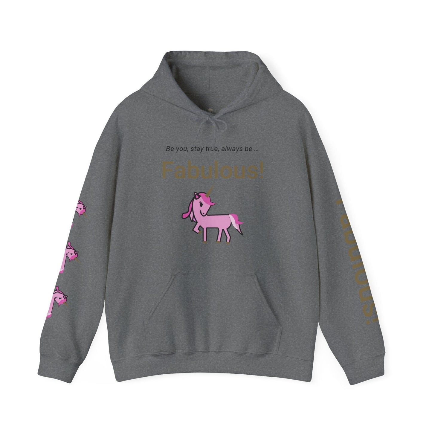 Printify Hoodie Graphite Heather / S Fabulous Unicorn Hooded Sweatshirt