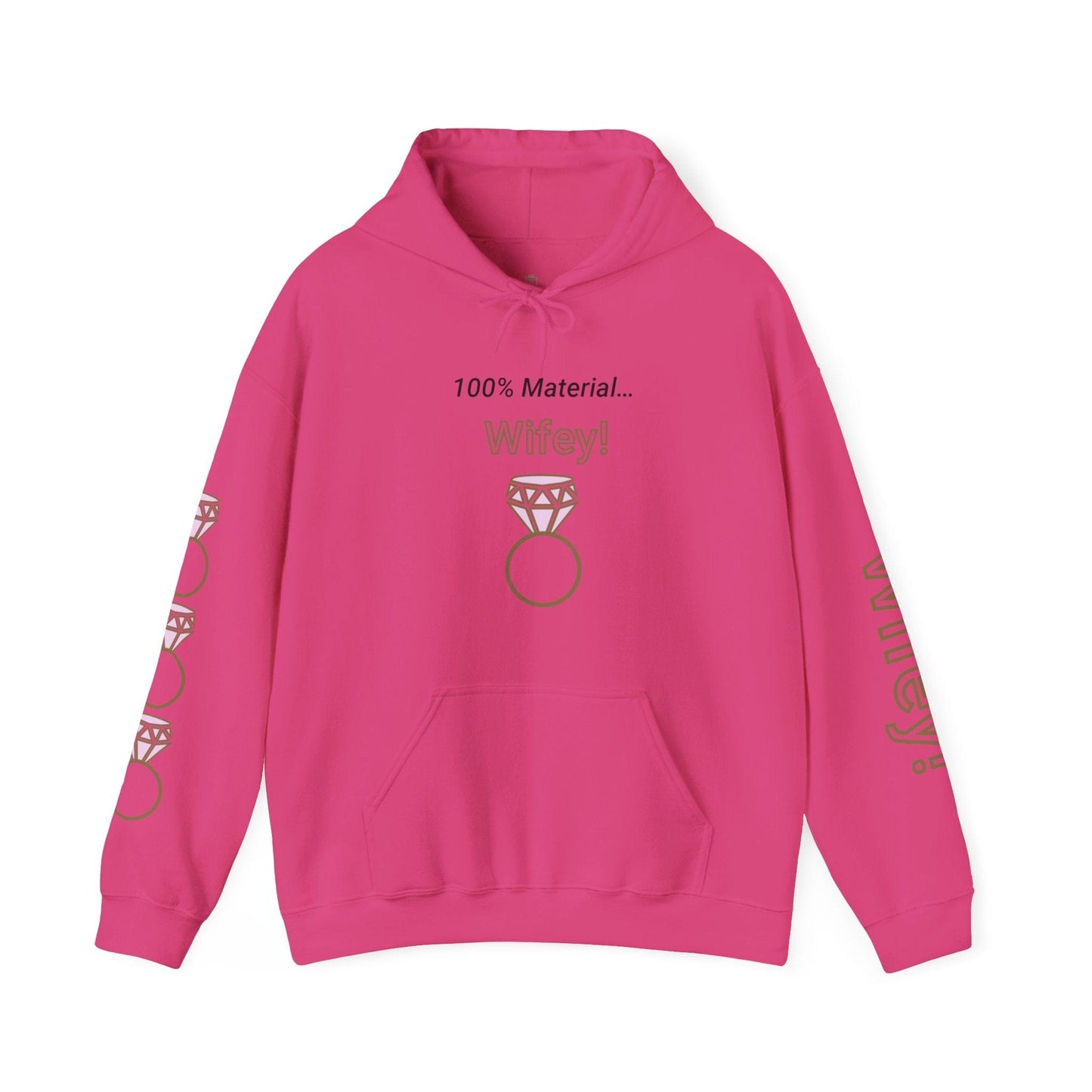 Printify Hoodie Heliconia / S 100% Material Wifey Hooded Sweatshirt