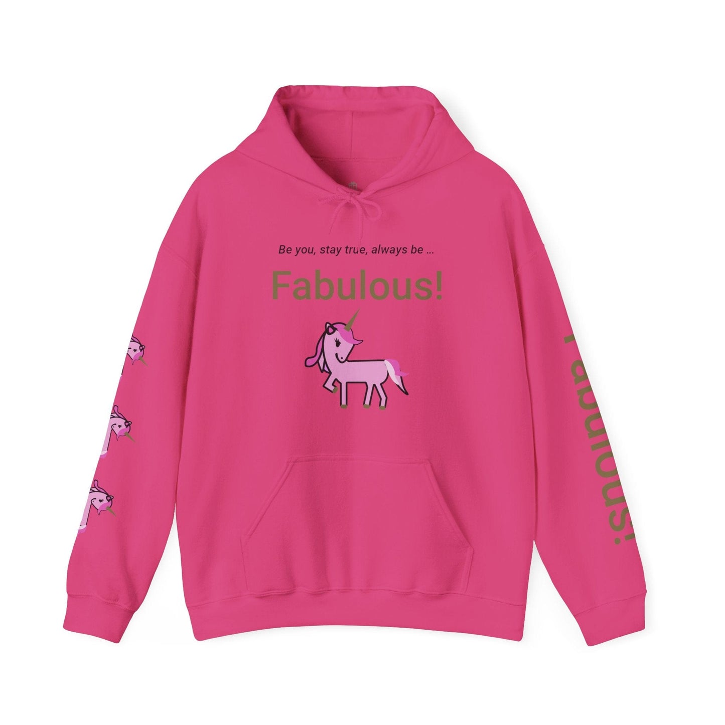 Printify Hoodie Heliconia / S Fabulous Unicorn Hooded Sweatshirt