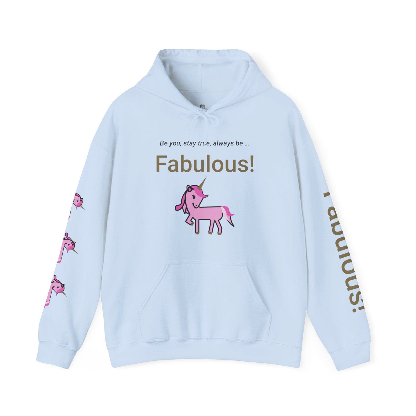 Printify Hoodie Light Blue / S Fabulous Unicorn Hooded Sweatshirt