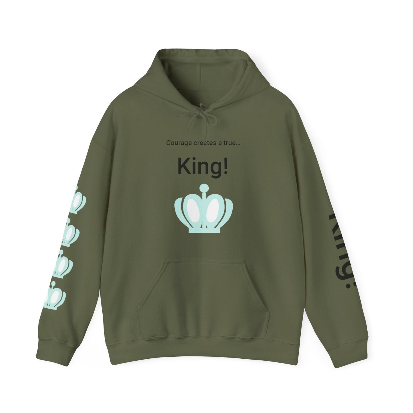Printify Hoodie Military Green / S Courage King Hooded Sweatshirt