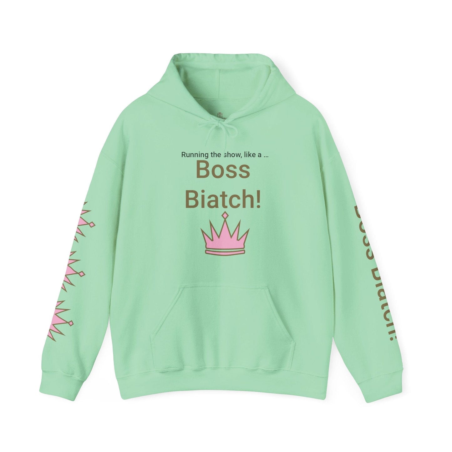 Printify Hoodie Mint Green / S Boss Biatch Hooded Sweatshirt