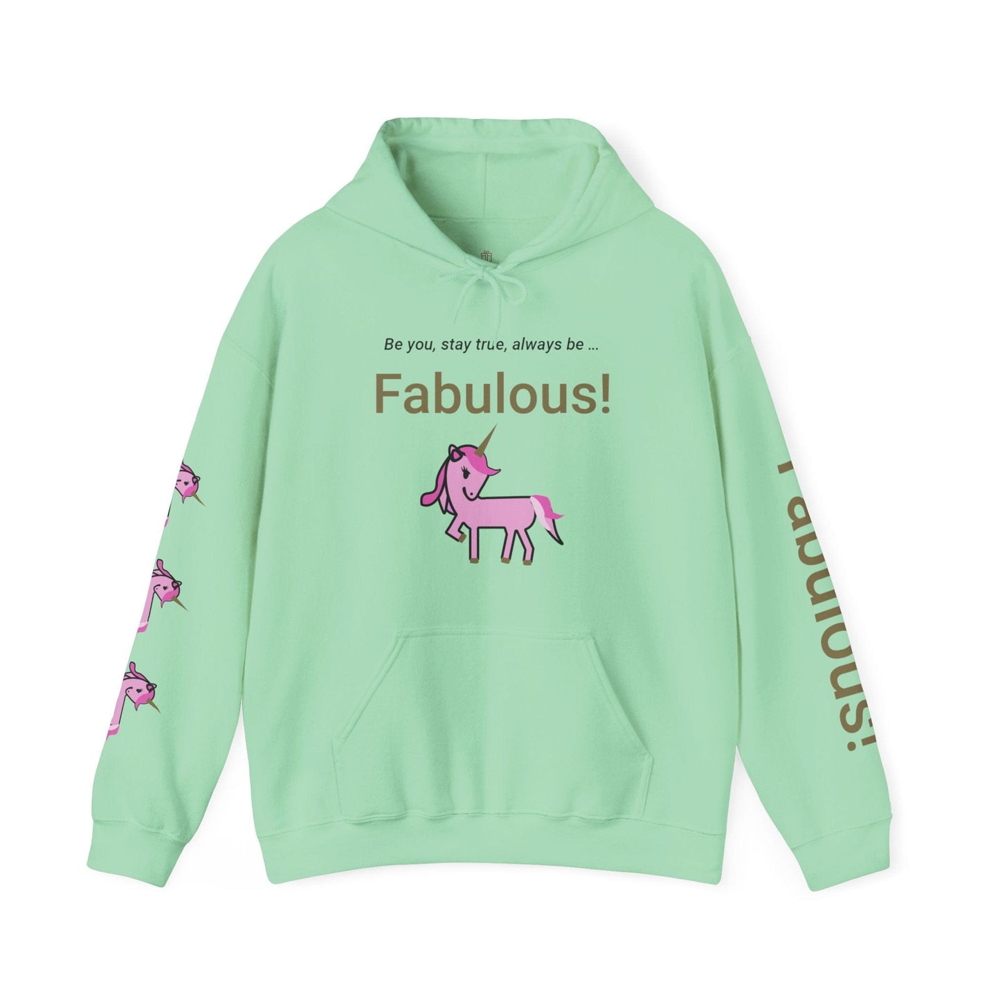 Printify Hoodie Mint Green / S Fabulous Unicorn Hooded Sweatshirt