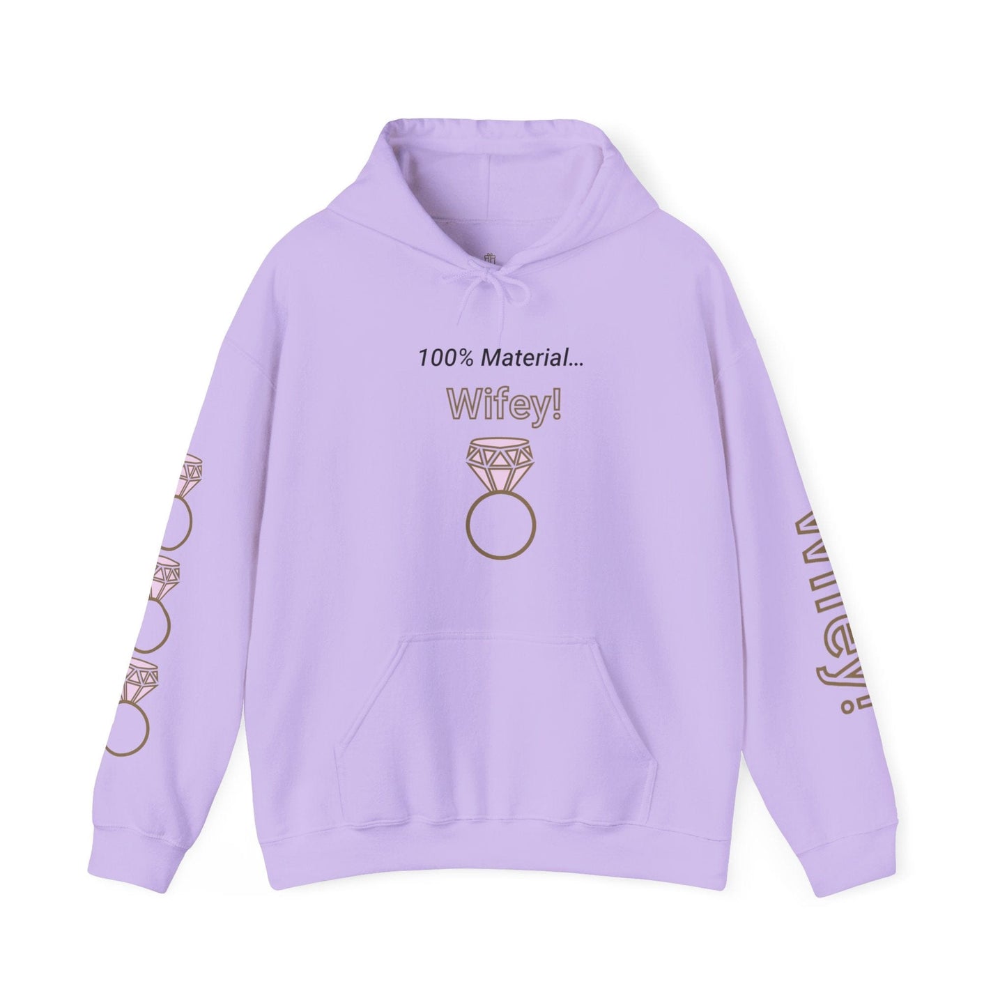Printify Hoodie Orchid / S 100% Material Wifey Hooded Sweatshirt
