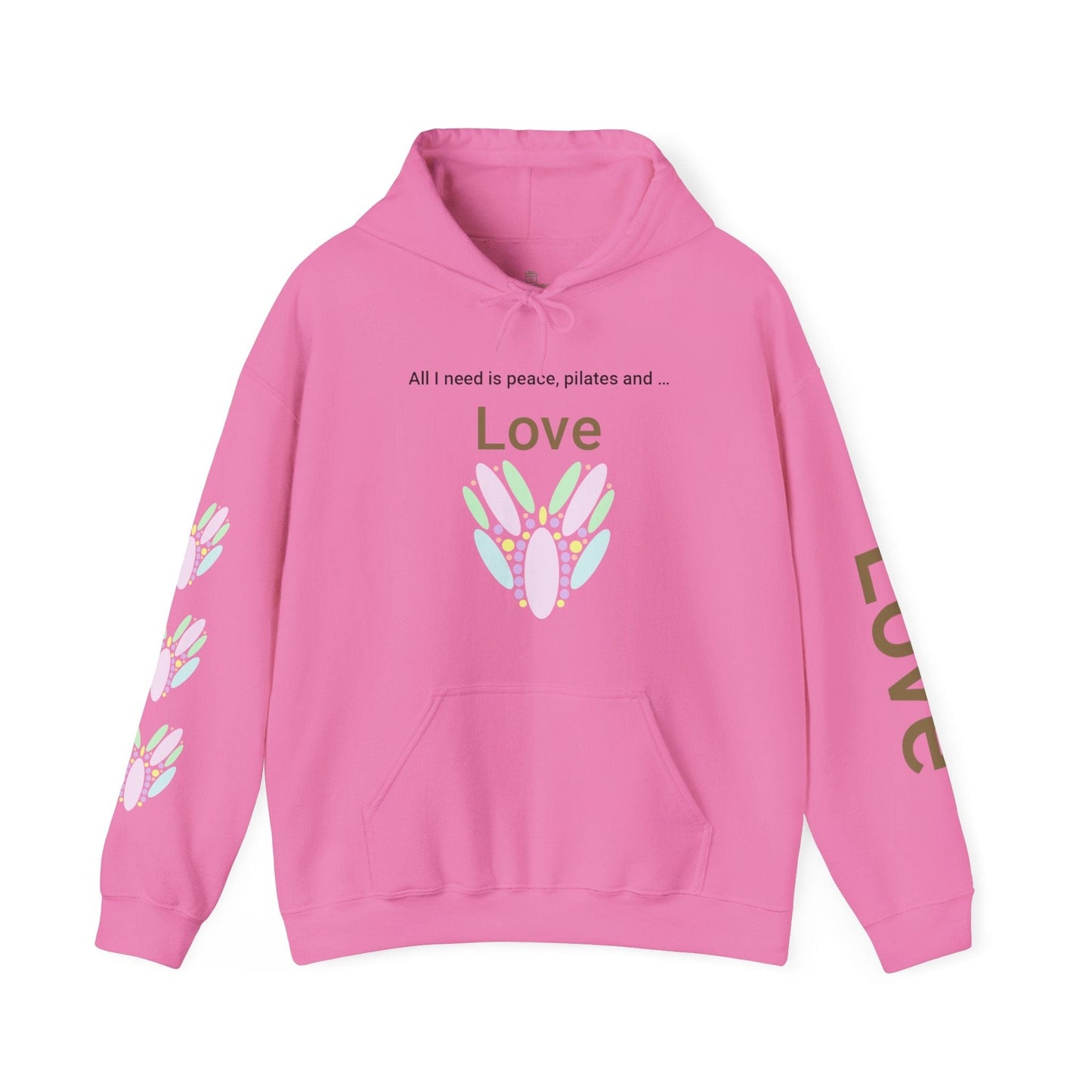 Printify Hoodie Peace Pilates Love Hooded Sweatshirt