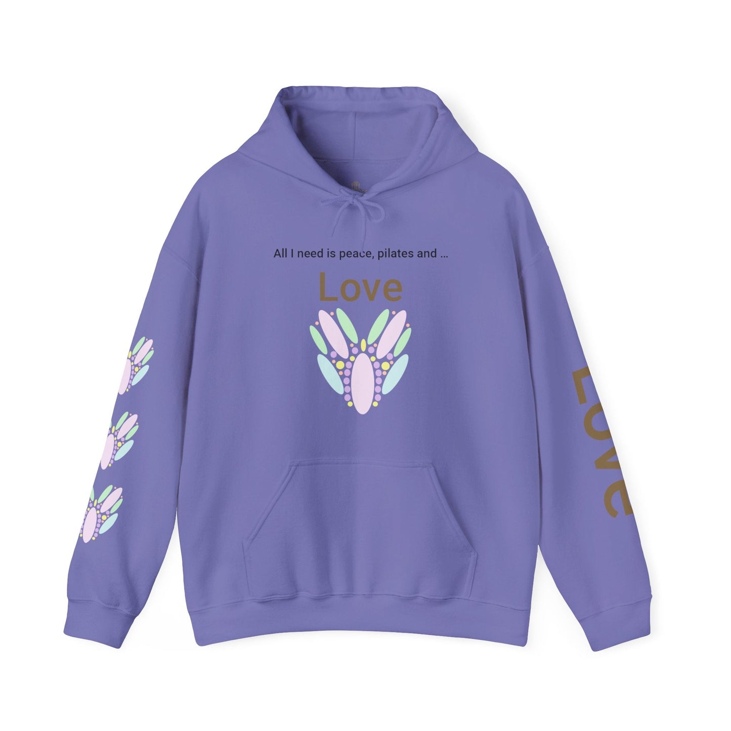 Printify Hoodie Peace Pilates Love Hooded Sweatshirt