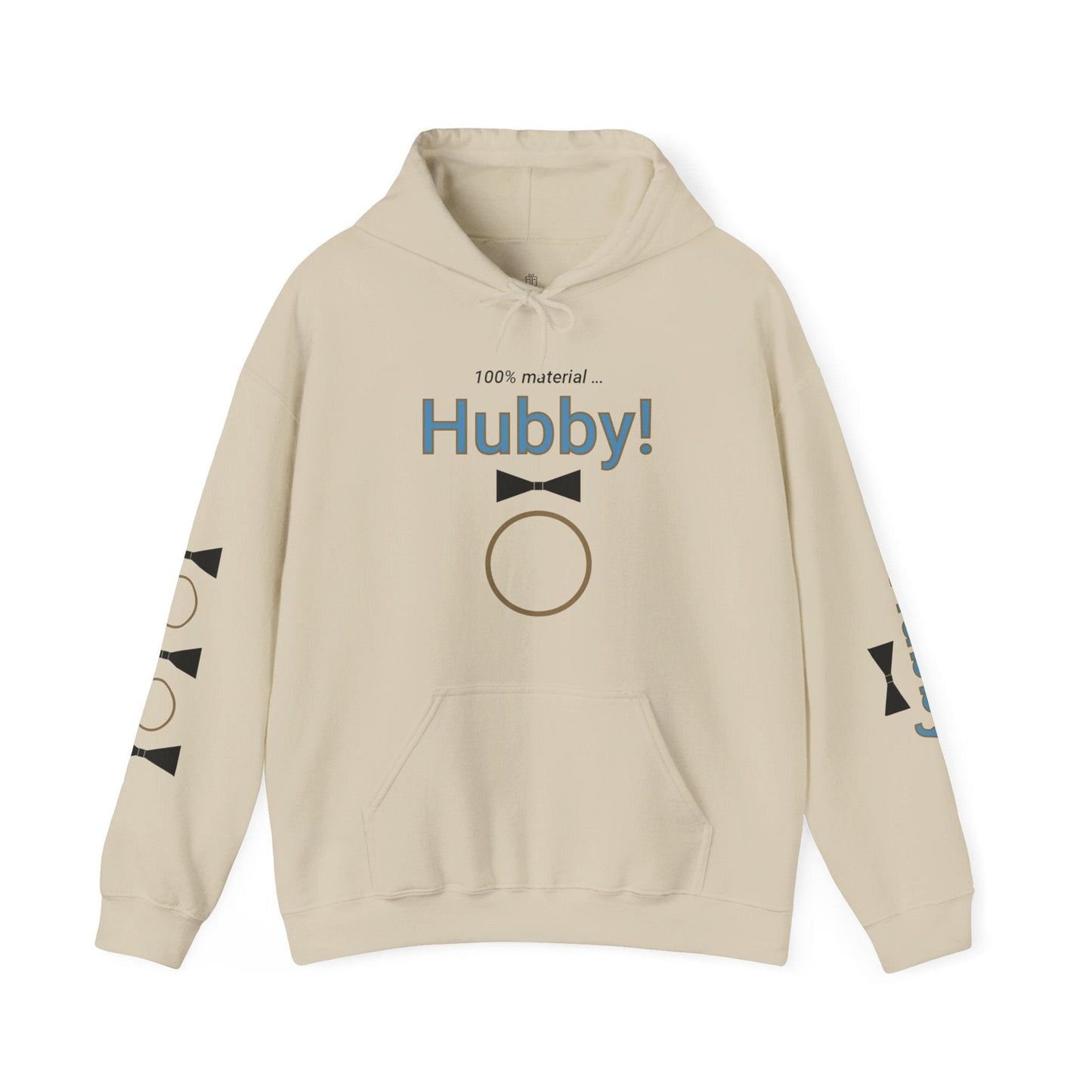 Printify Hoodie Sand / S 100% Material Hubby Hooded Sweatshirt