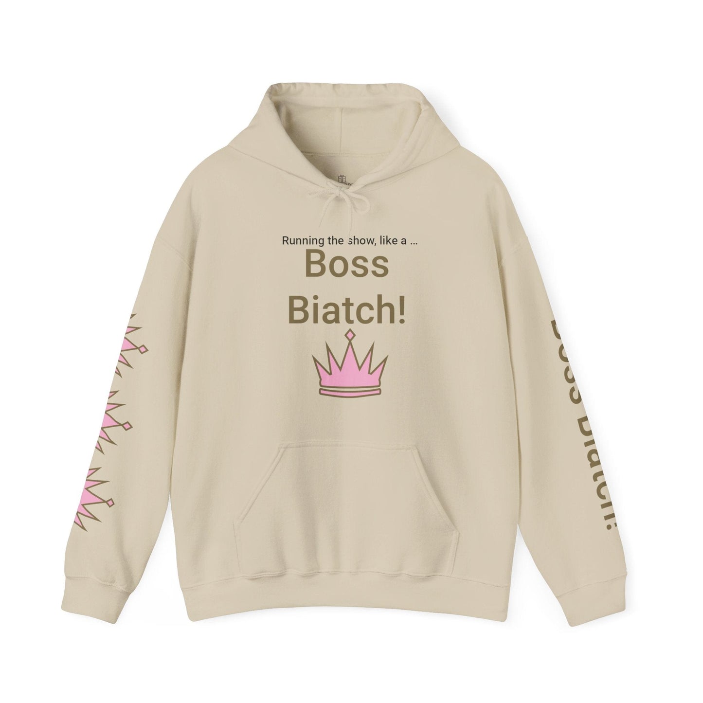 Printify Hoodie Sand / S Boss Biatch Hooded Sweatshirt