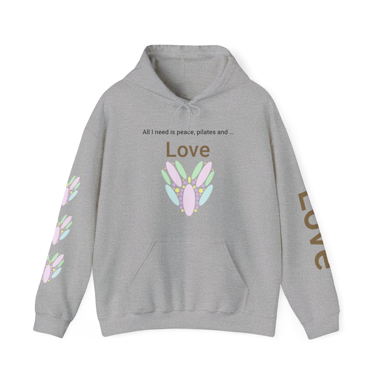 Printify Hoodie Sport Grey / S Peace Pilates Love Hooded Sweatshirt
