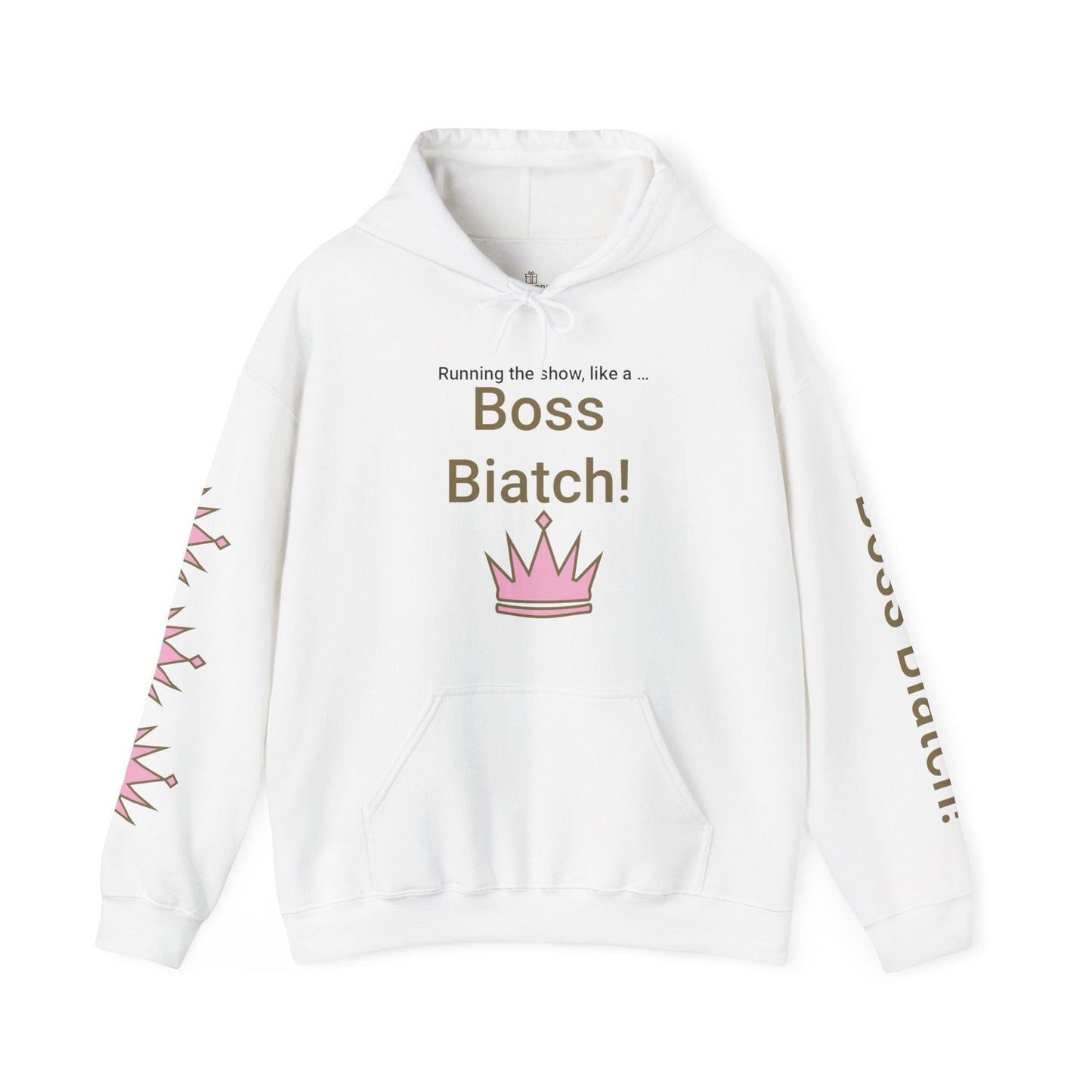 Printify Hoodie White / S Boss Biatch Hooded Sweatshirt
