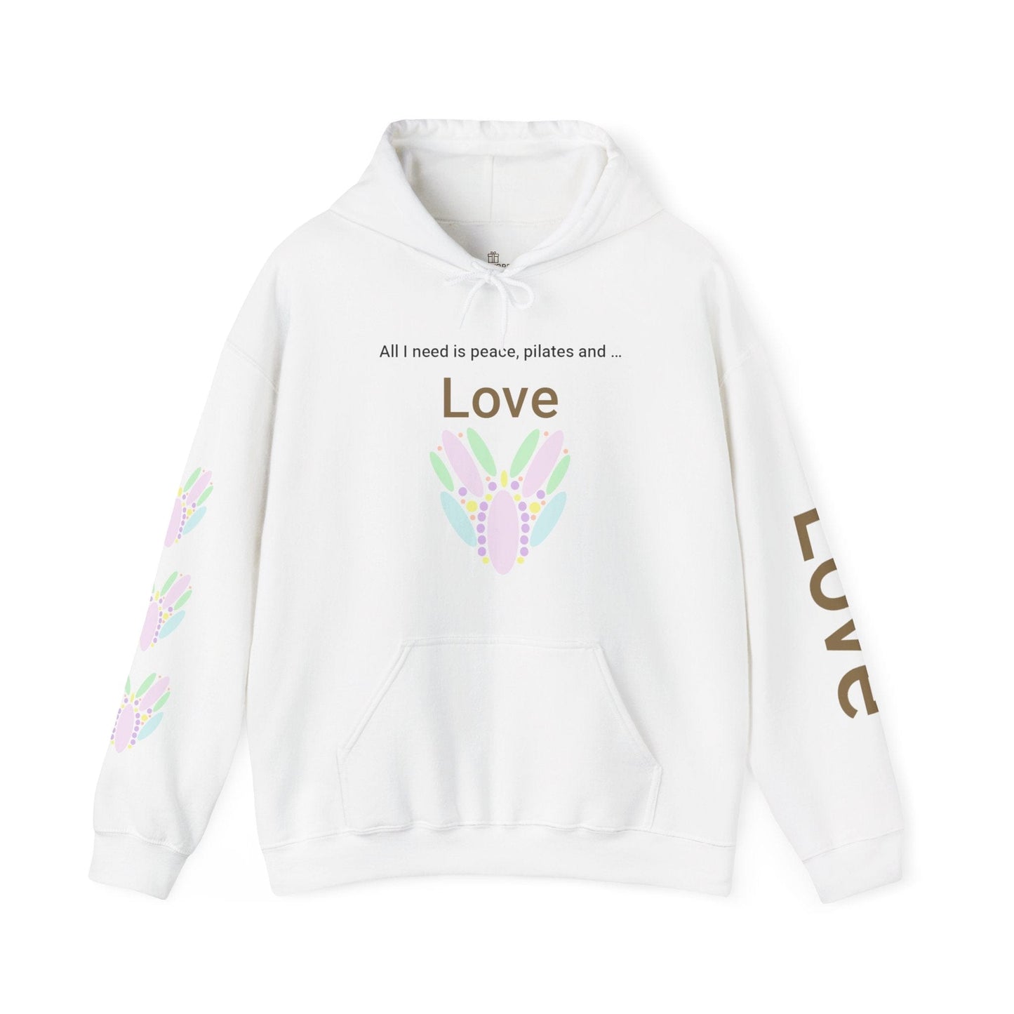Printify Hoodie White / S Peace Pilates Love Hooded Sweatshirt