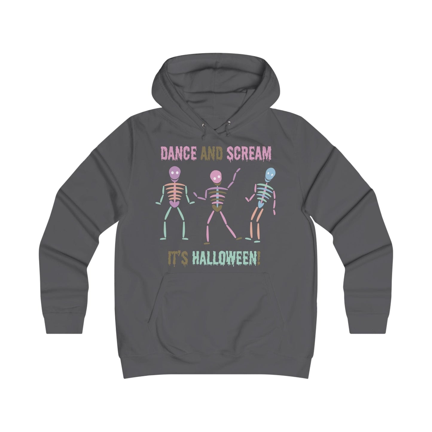 Printify Hoodie XS / Charcoal Pastel dancing Skeleton Hoodie