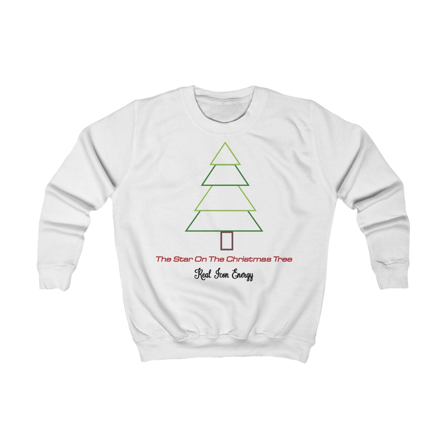 Printify Kids clothes S / Arctic White Kids Christmas Sweatshirt – Star on the Tree