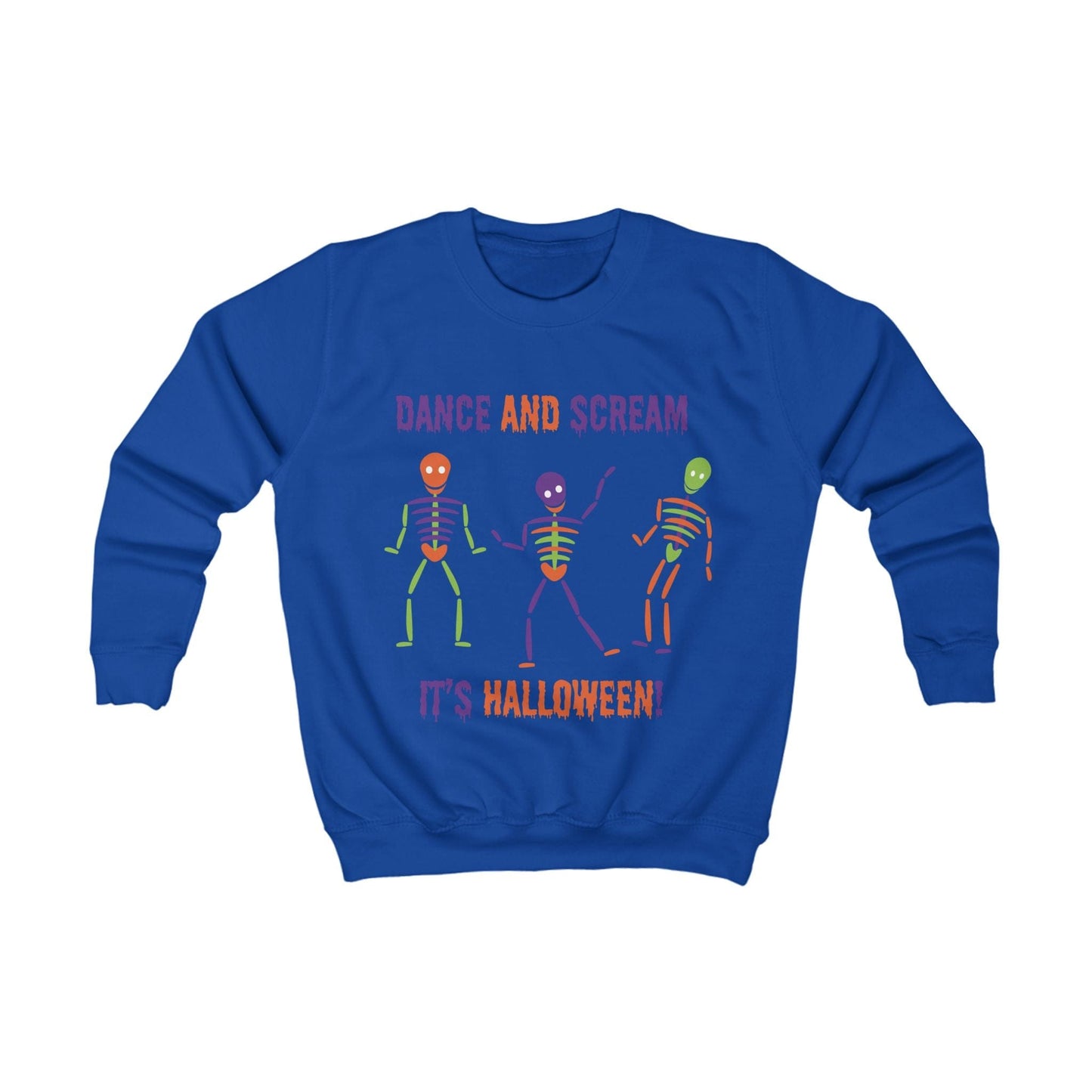 Printify Kids clothes XS / Royal Blue Kids Bright Skelton dancing Sweatshirt