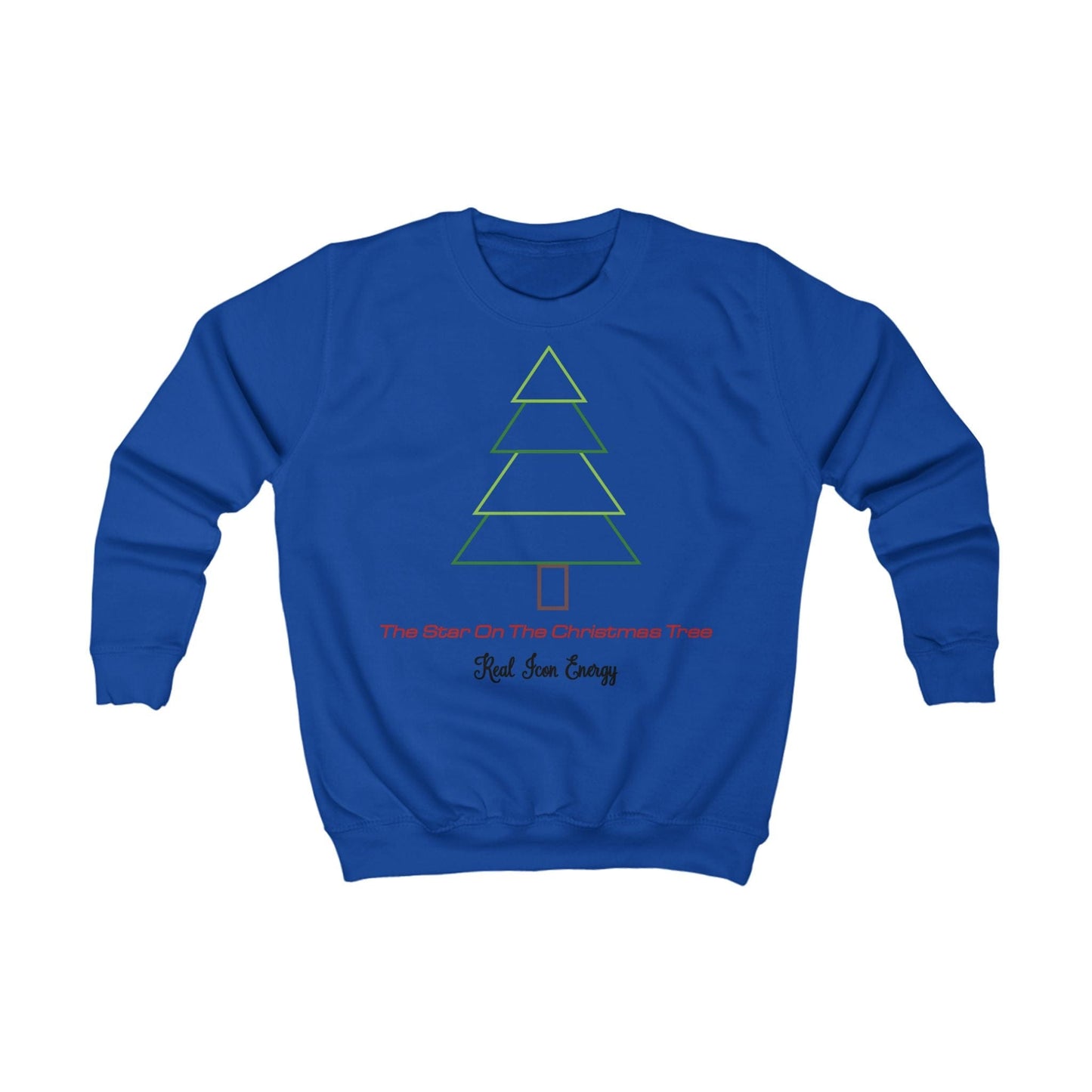 Printify Kids clothes XS / Royal Blue Kids Christmas Sweatshirt – Star on the Tree