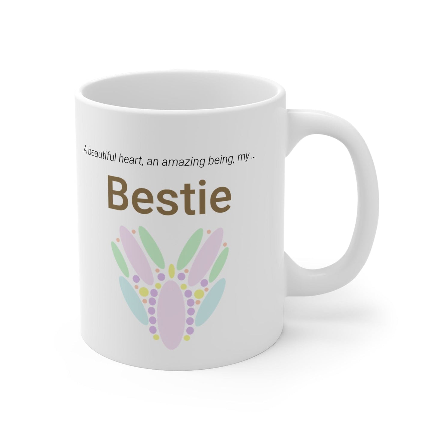 Printify Mug 11oz Bestie Heart Icon Mug White 11oz