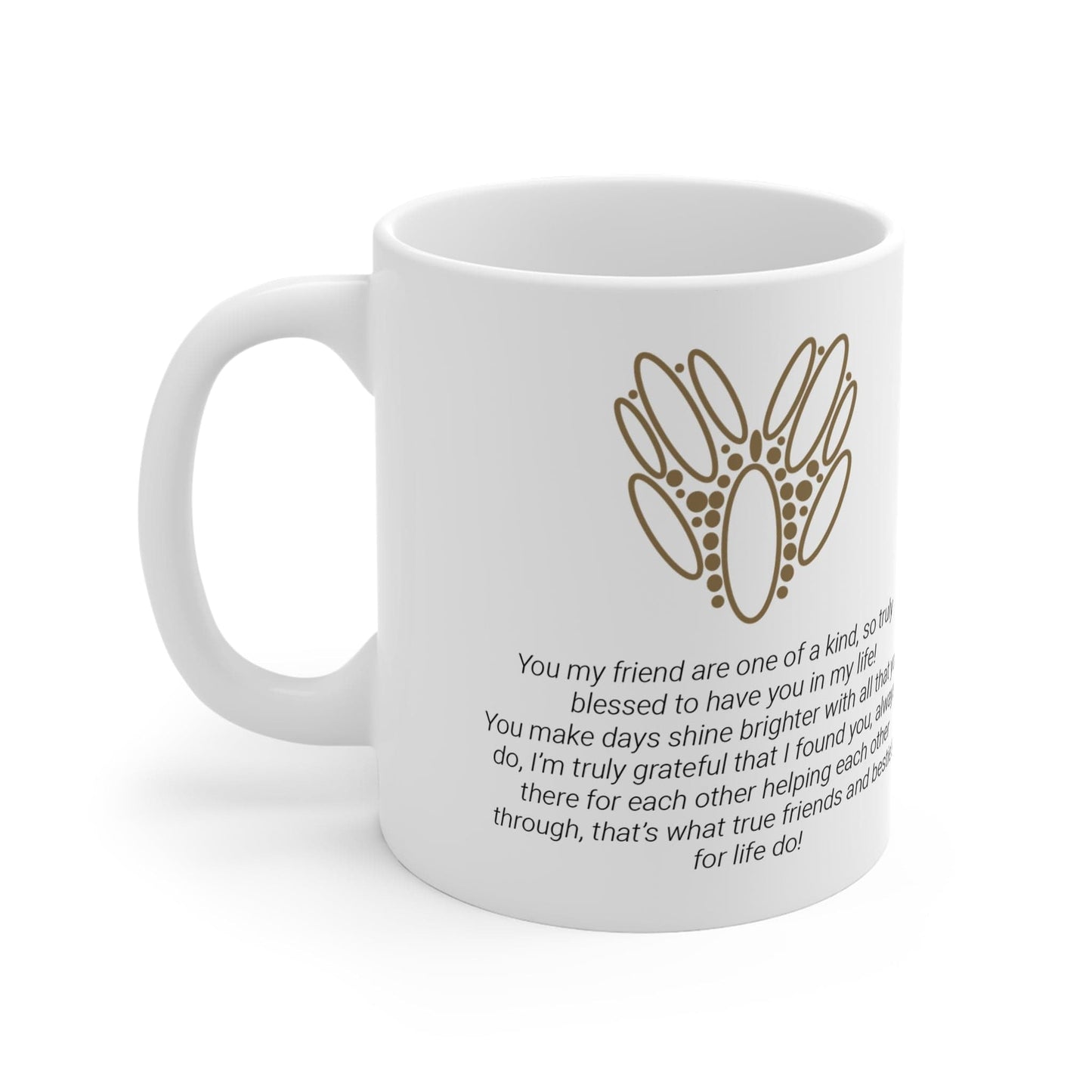 Printify Mug 11oz Bestie Heart Icon Mug White 11oz