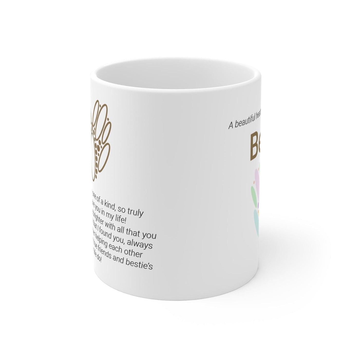 Printify Mug 11oz Bestie Heart Icon Mug White 11oz