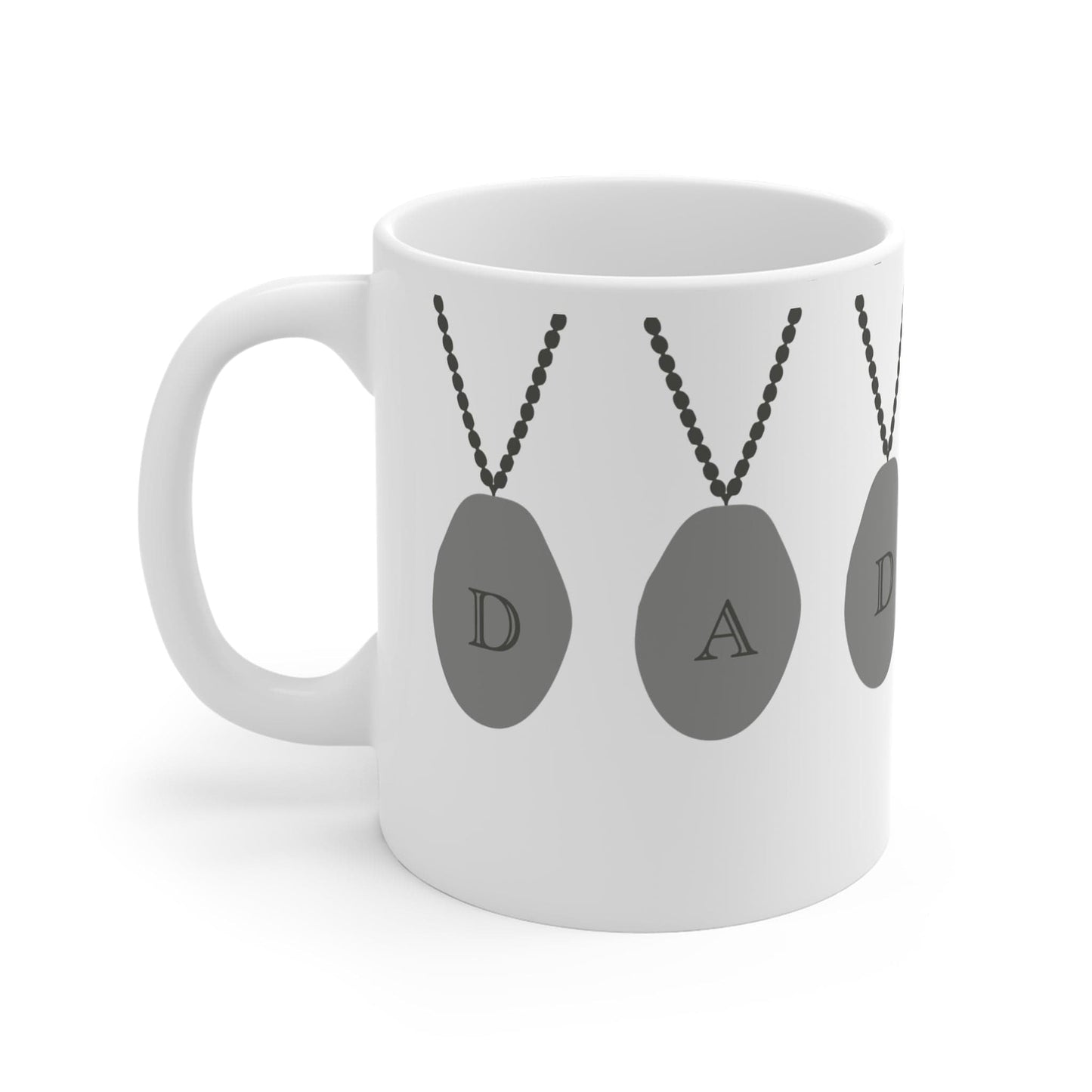 Printify Mug 11oz Dad Pebble necklace 11oz White Mug
