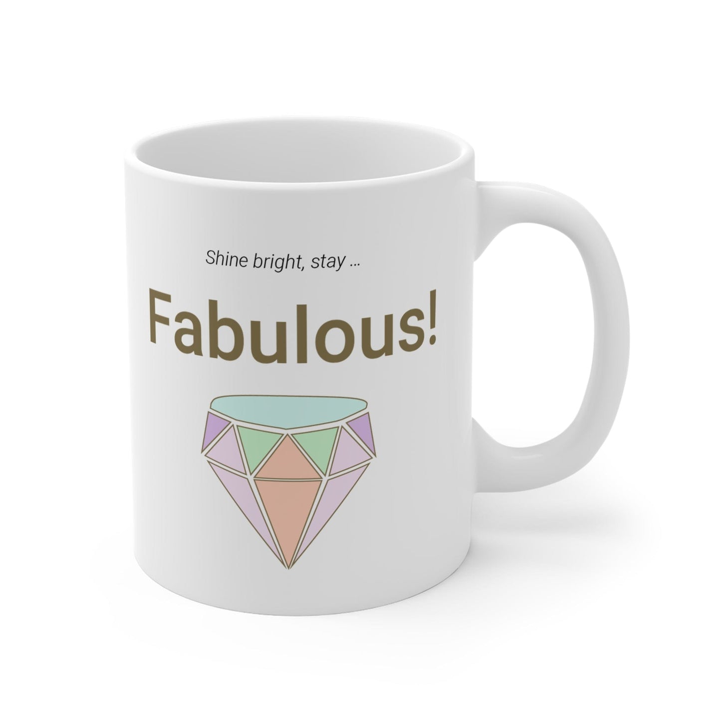 Printify Mug 11oz Fabulous Diamond Icon Mug White 11oz