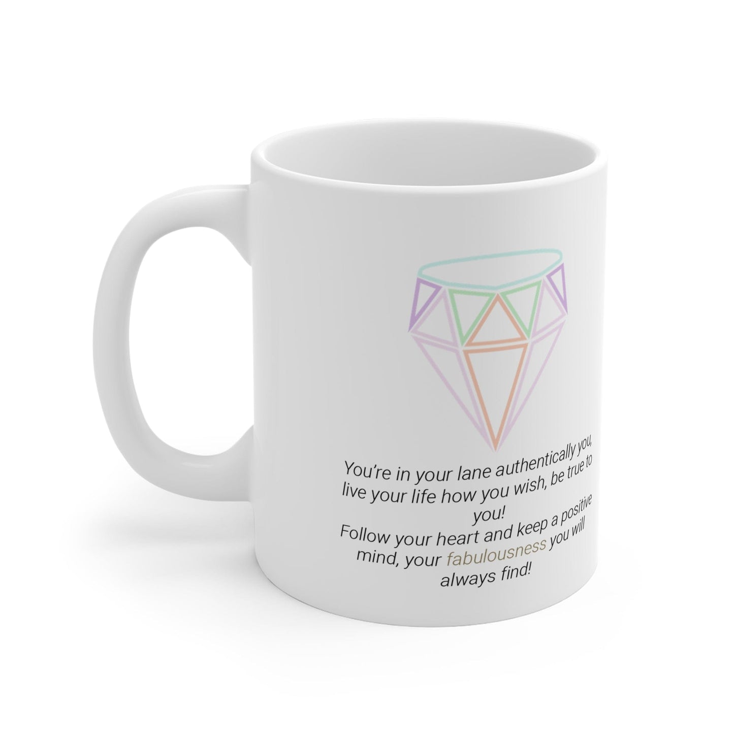 Printify Mug 11oz Fabulous Diamond Icon Mug White 11oz