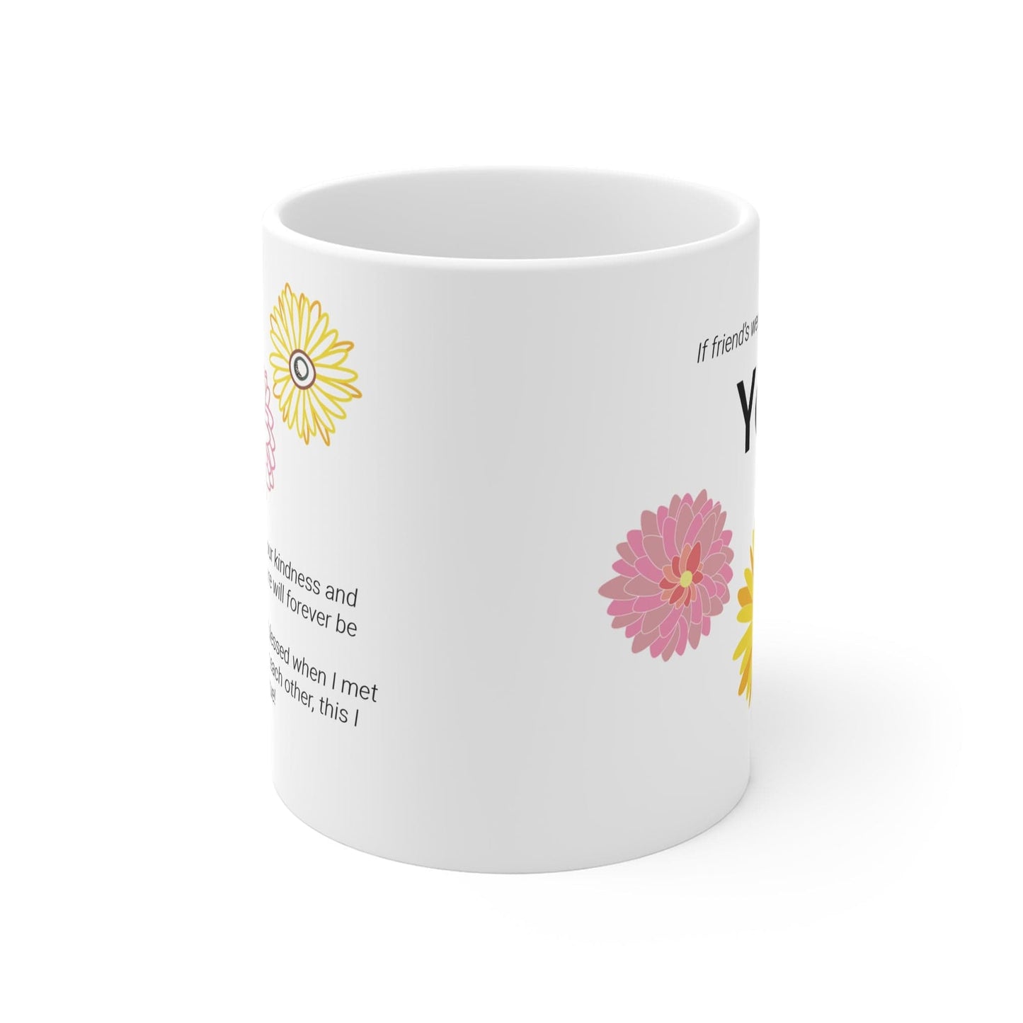 Printify Mug 11oz Friends Flowers Icon Mug White 11oz