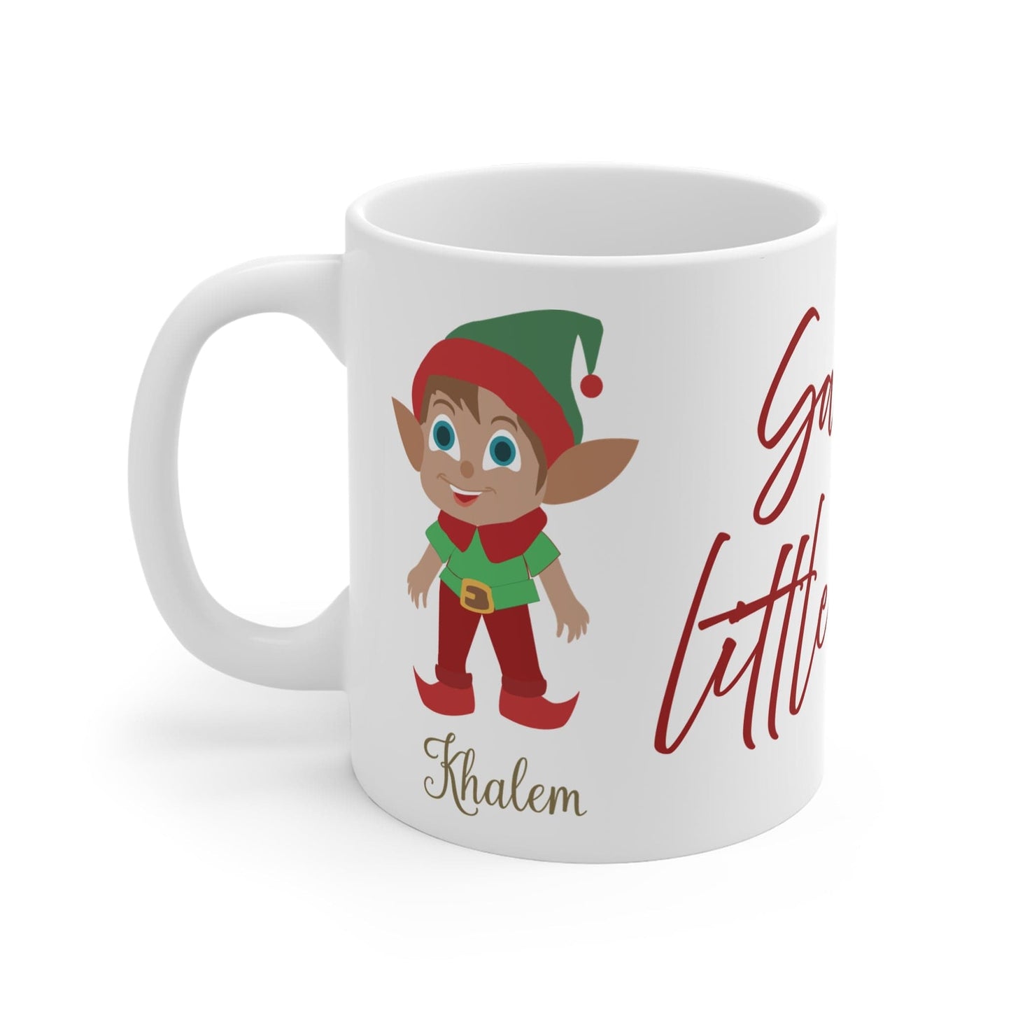 Printify Mug 11oz Mug - Personalised Christmas Elf Santa's Little Elfer