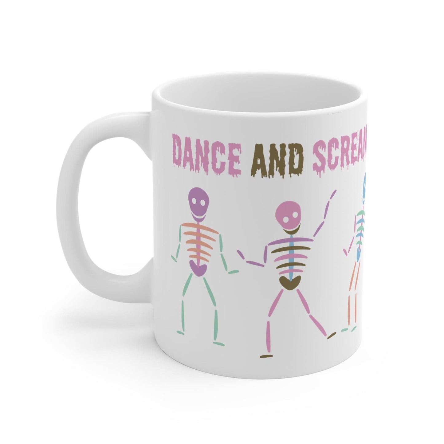 Printify Mug 11oz Pastel Dancing Skeletons 11oz Mug