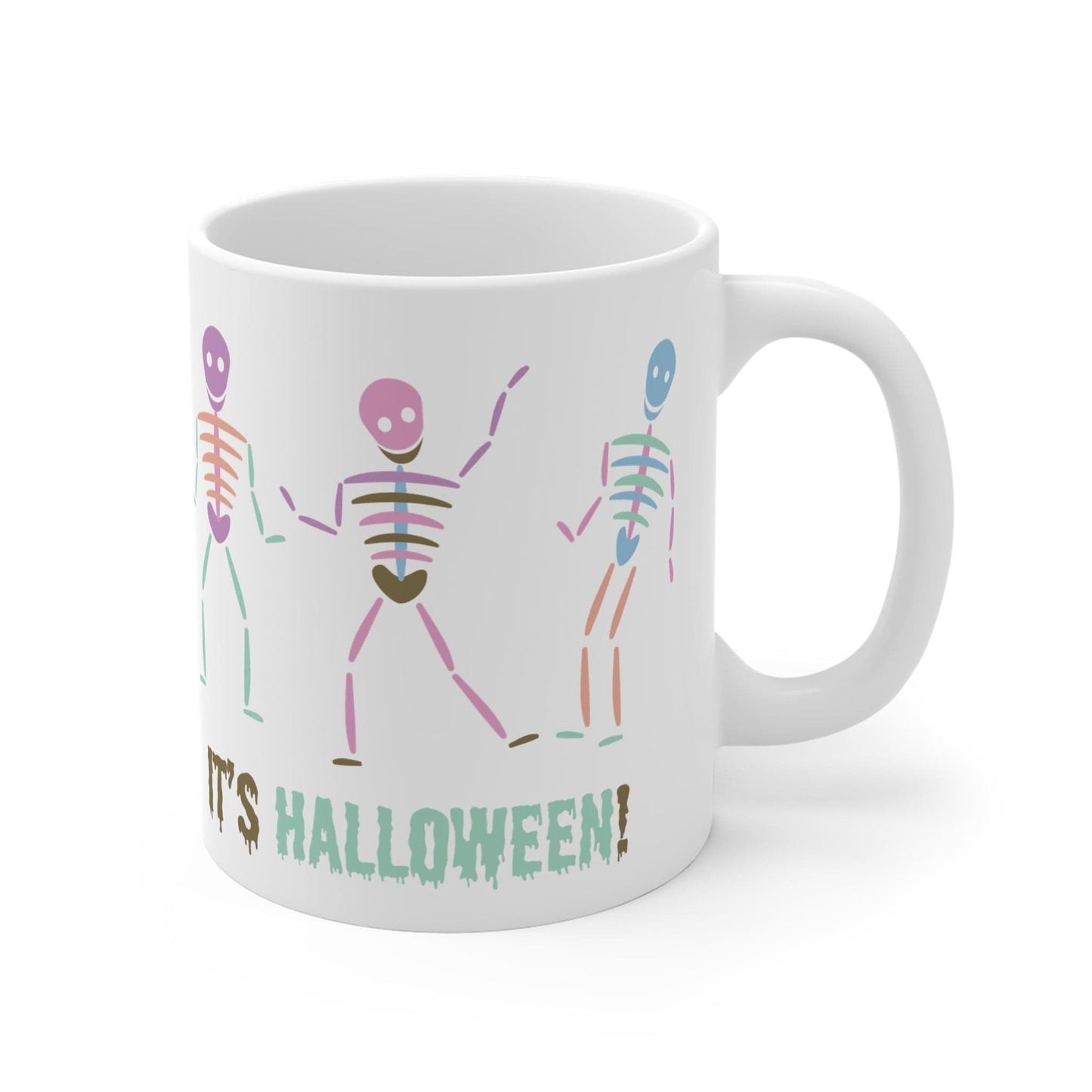 Printify Mug 11oz Pastel Dancing Skeletons 11oz Mug