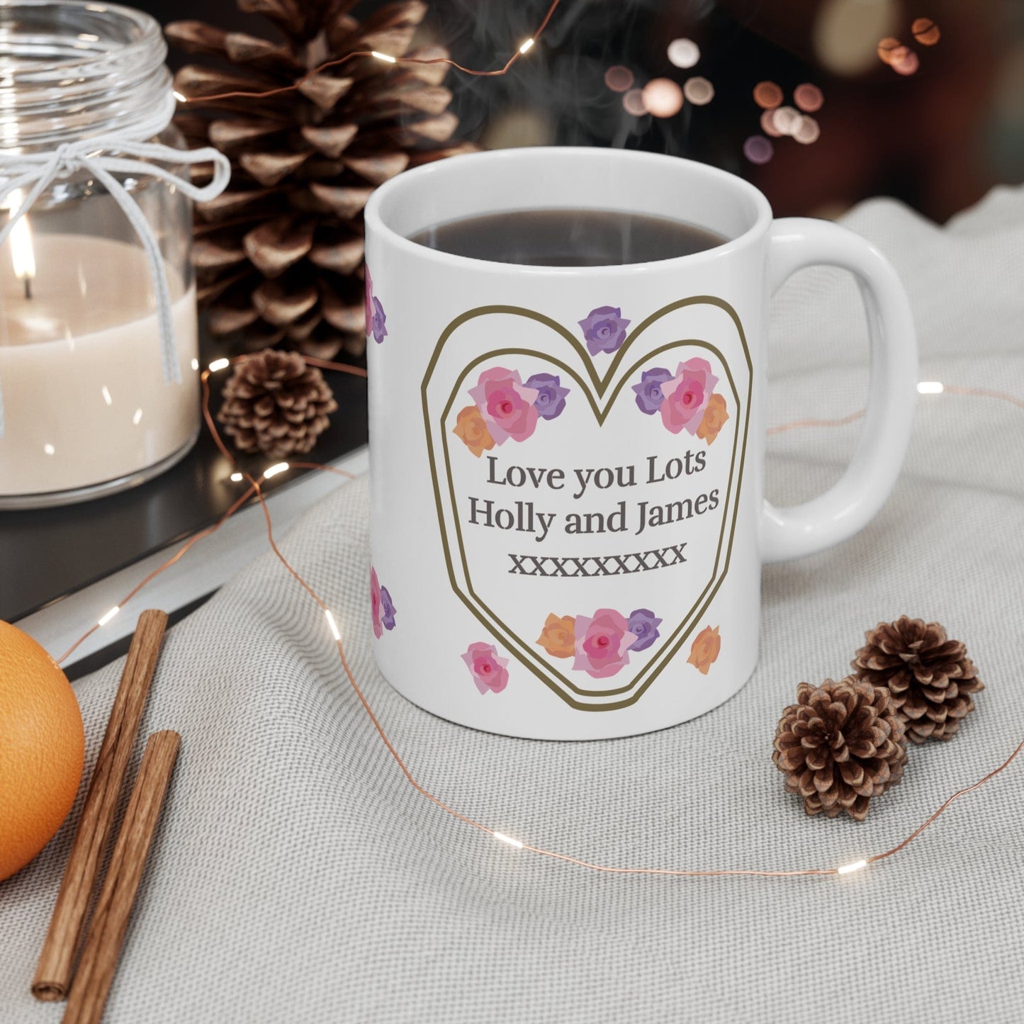 Printify Mug 11oz Personalise Super Nanny floral 11oz Mug