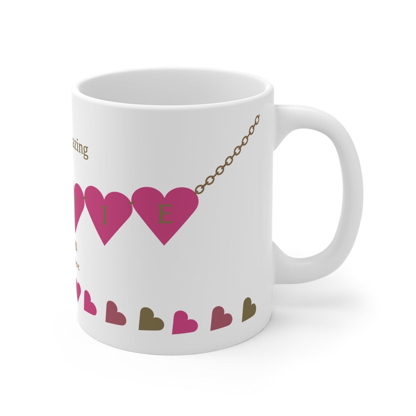 Printify Mug 11oz Personalised Amazing Bestie Hearts Mug