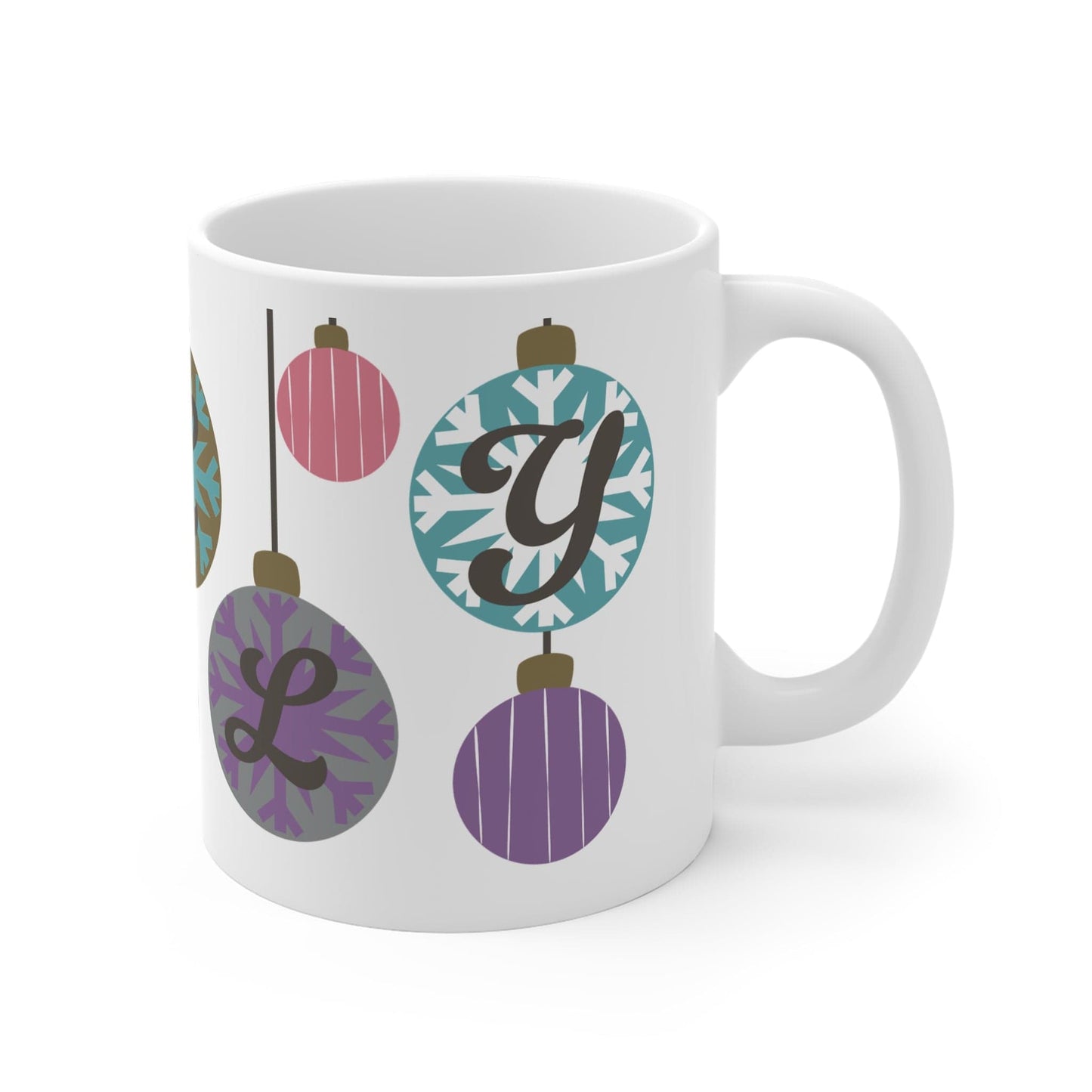 Printify Mug 11oz Personalised Christmas Bauble Name Mug