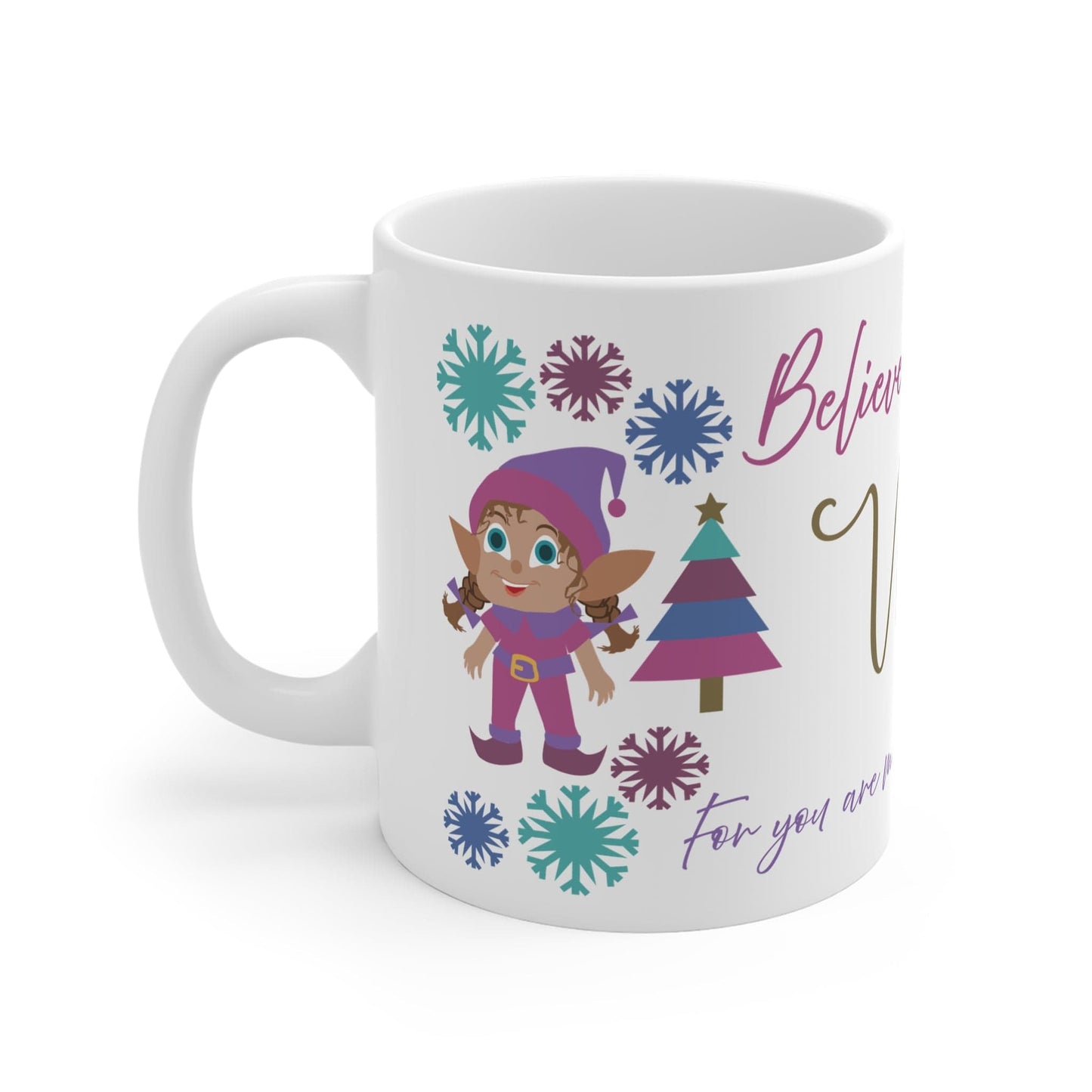 Printify Mug 11oz Personalised Christmas Mug - Believe in Your Elf