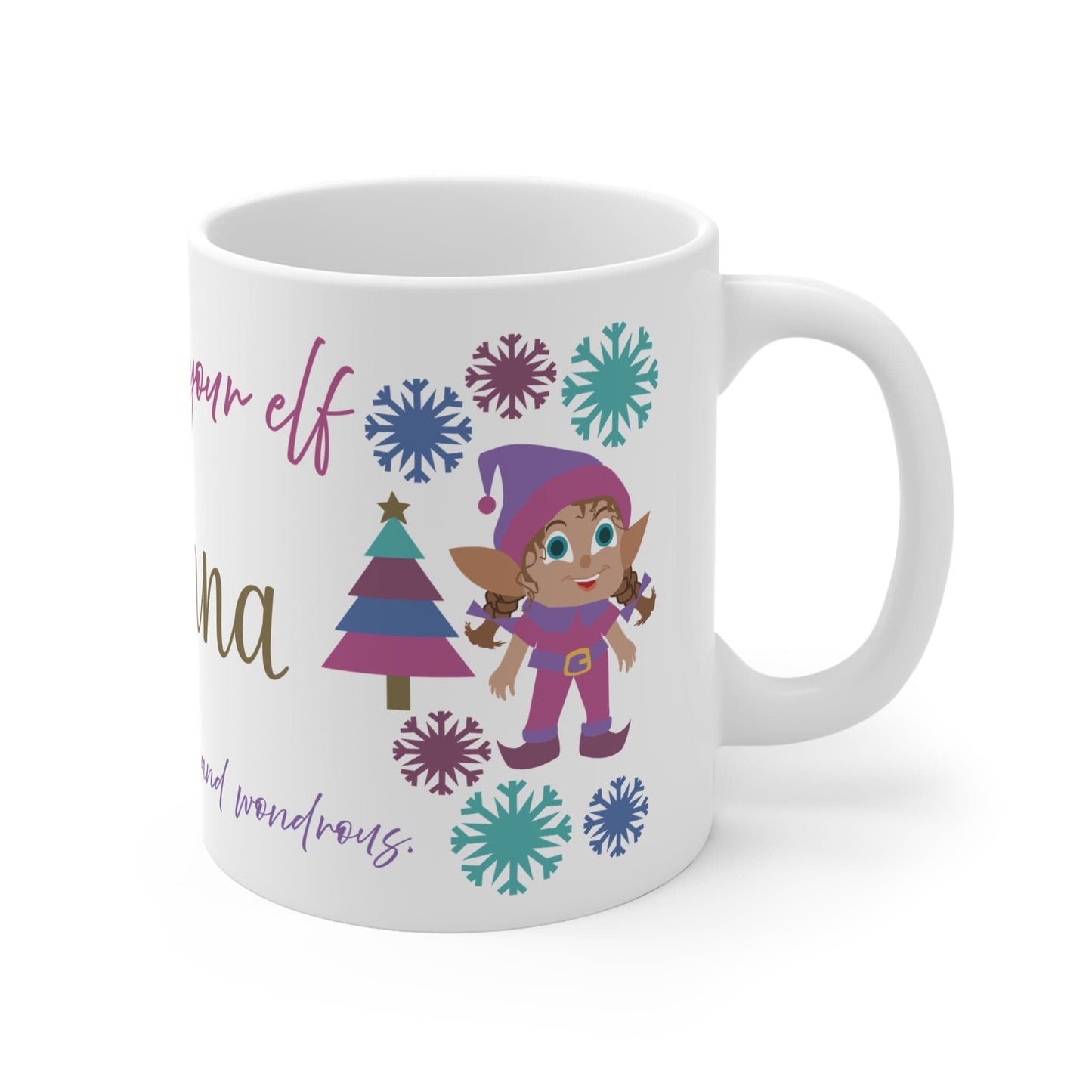 Printify Mug 11oz Personalised Christmas Mug - Believe in Your Elf