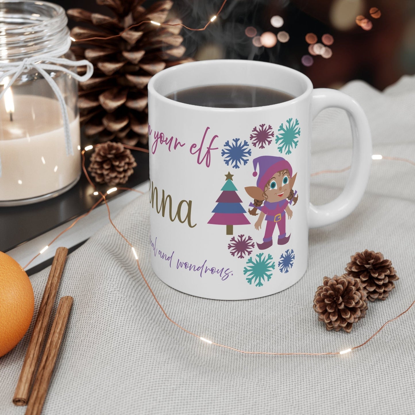 Printify Mug 11oz Personalised Christmas Mug - Believe in Your Elf