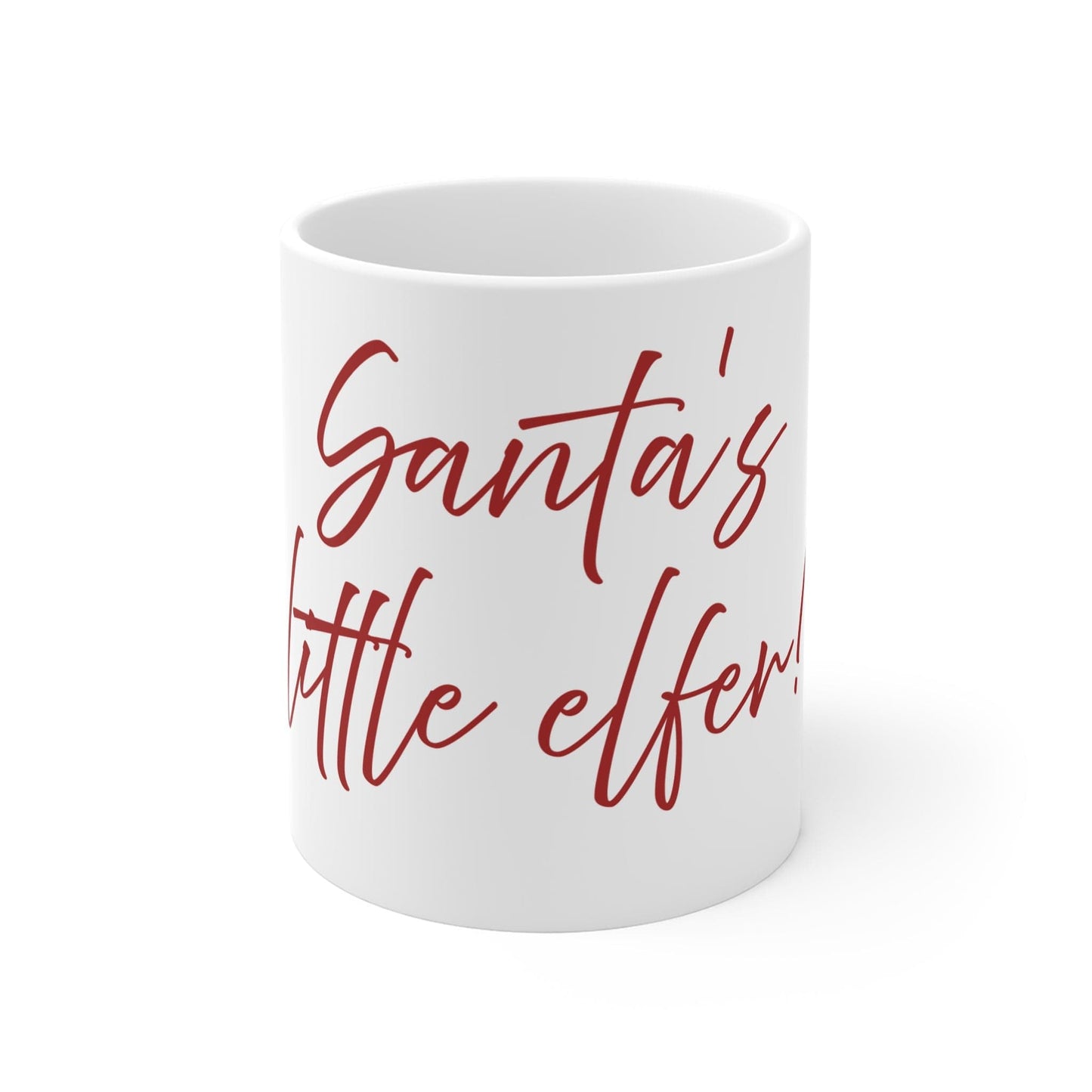 Printify Mug 11oz Personalised Christmas Mug- Santa's Little Elfer