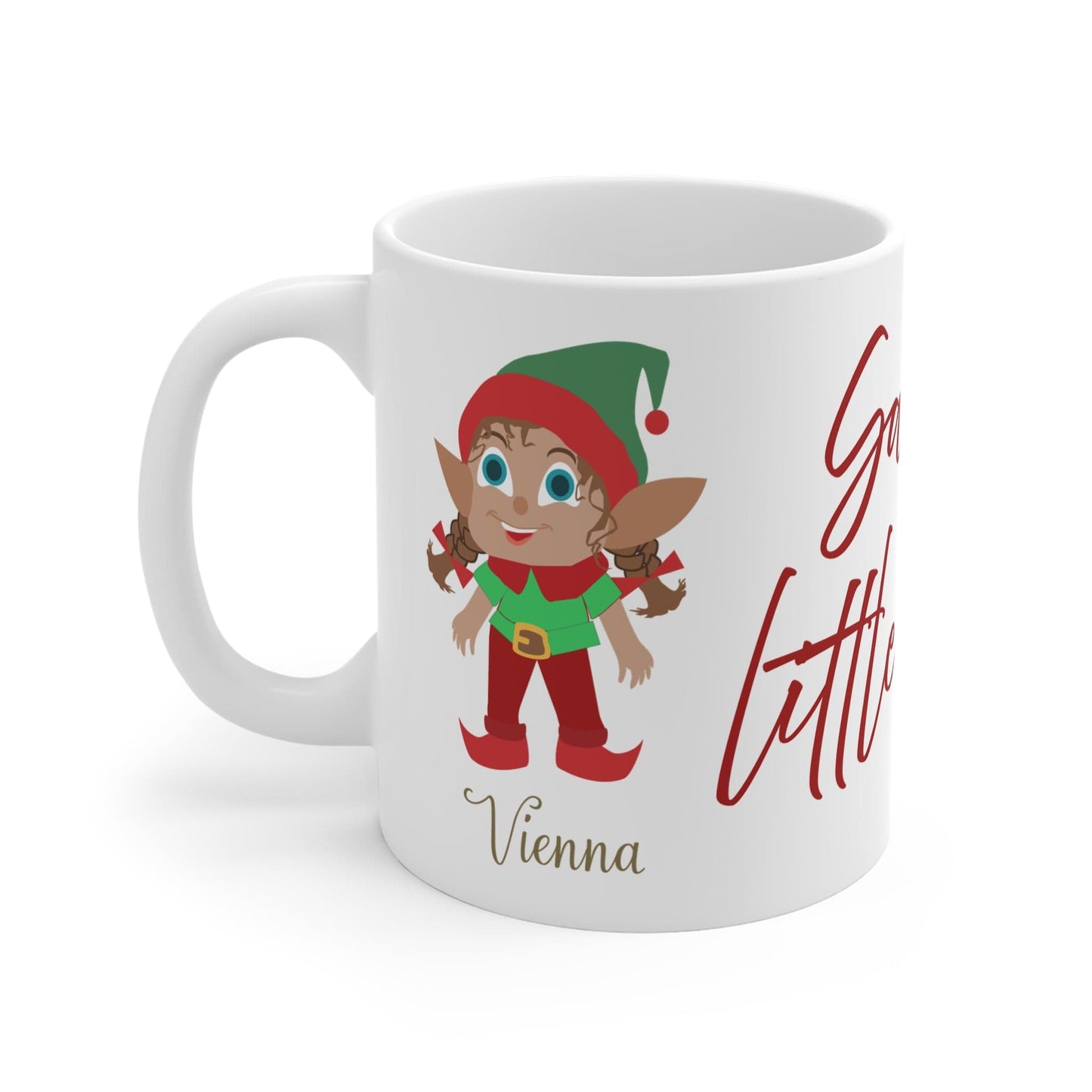 Printify Mug 11oz Personalised Christmas Mug- Santa's Little Elfer