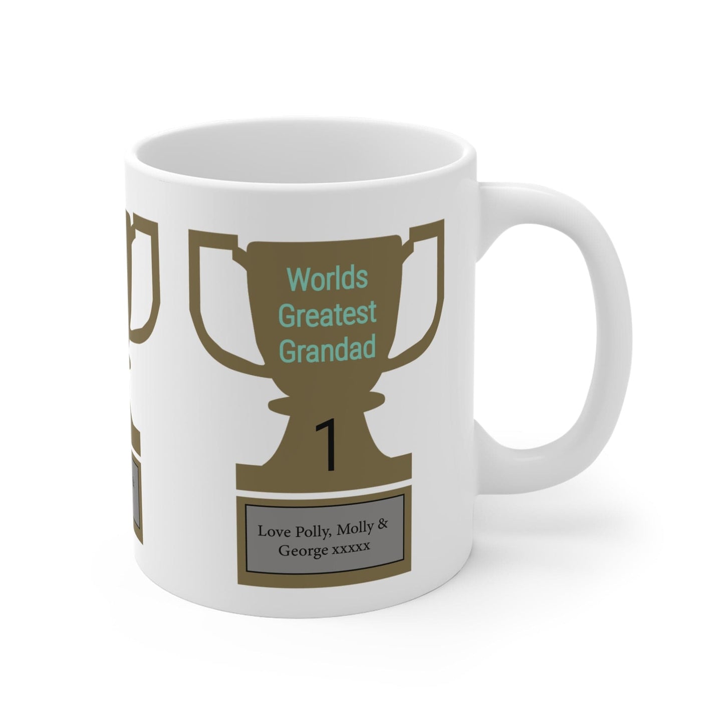 Printify Mug 11oz Personalised Greatest Grandad Trophy 11oz Mug