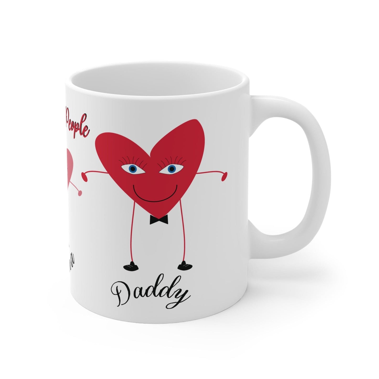 Printify Mug 11oz Personalised Heart 3 People Mug